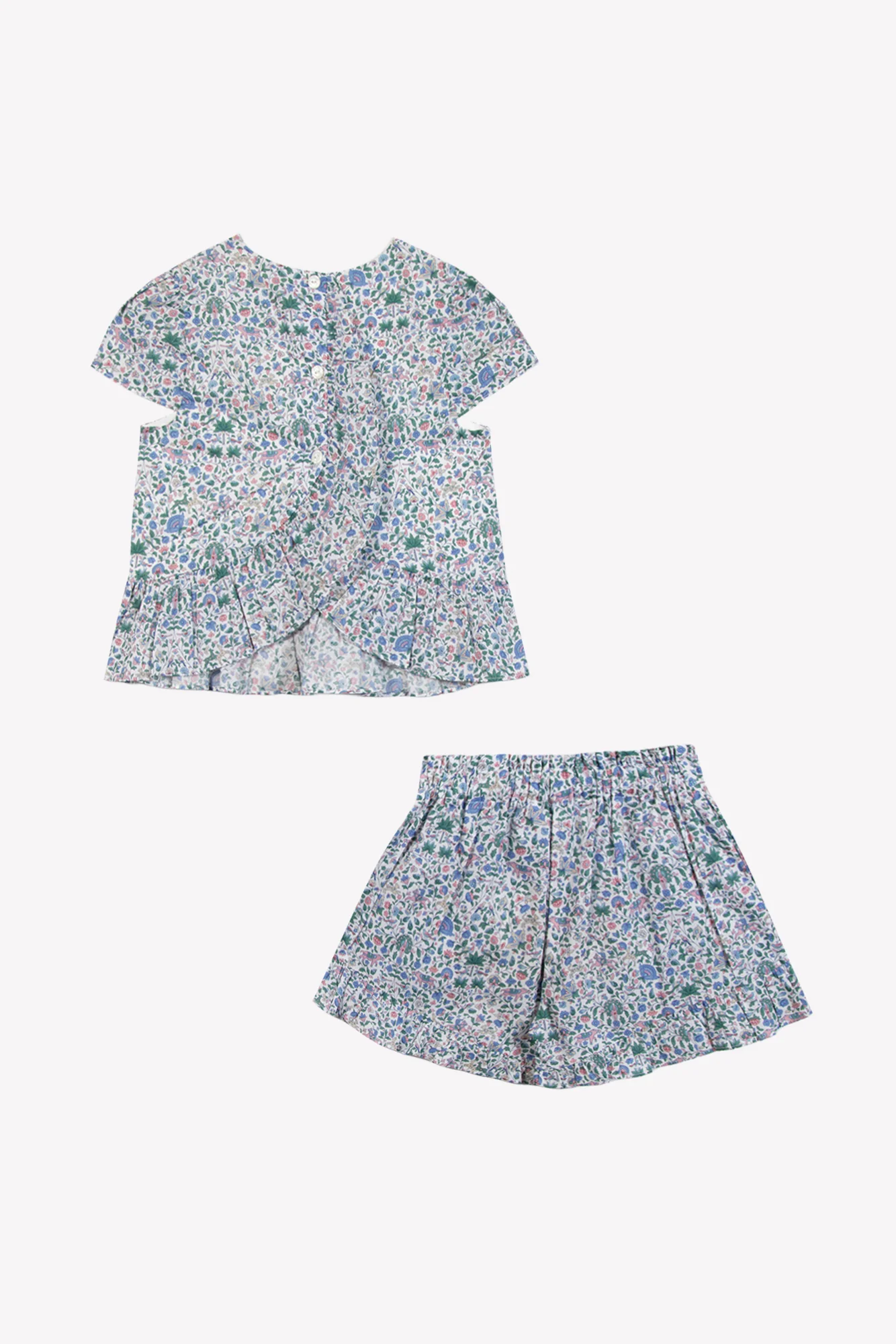 Ensemble court - Bleu imprimé tissu liberty - Image 8