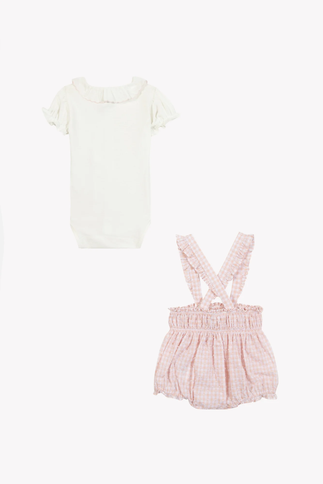 Ensemble court - Rose coton motif vichy - Image 3
