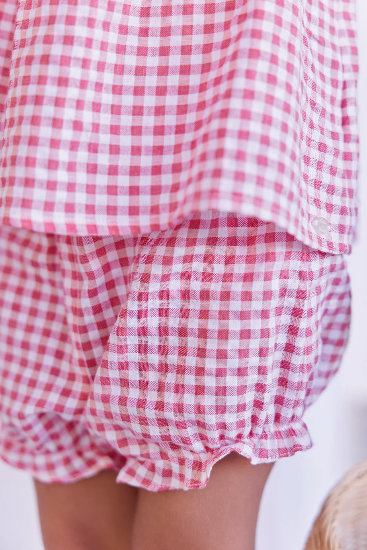 Ensemble court - Rose coton motif vichy - Image 4