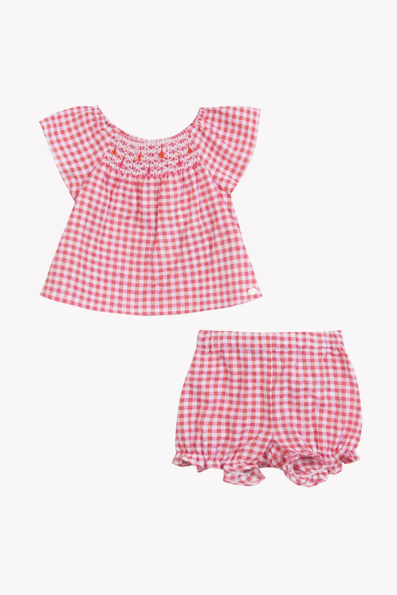 Ensemble court - Rose coton motif vichy - Image 7