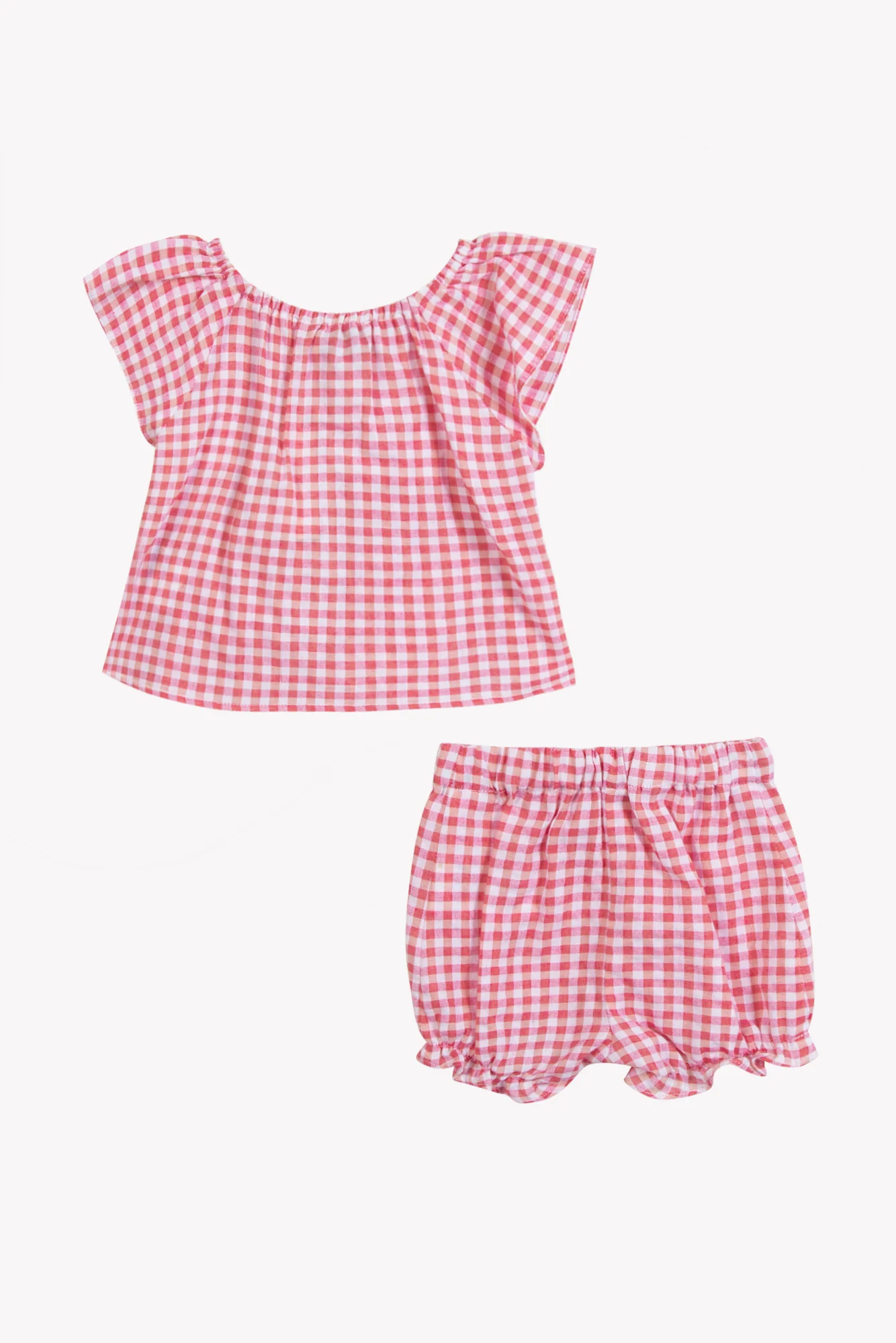 Ensemble court - Rose coton motif vichy - Image 8