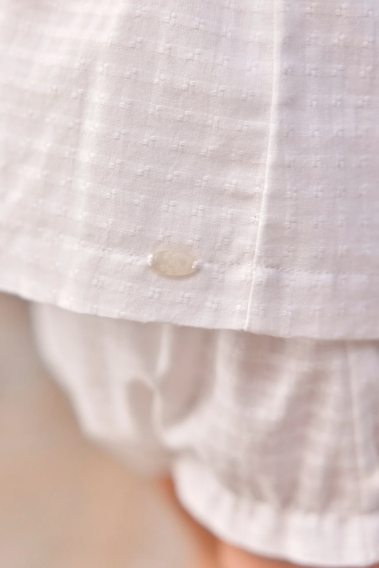 Ensemble court - Blanc coton smocké - Image 4