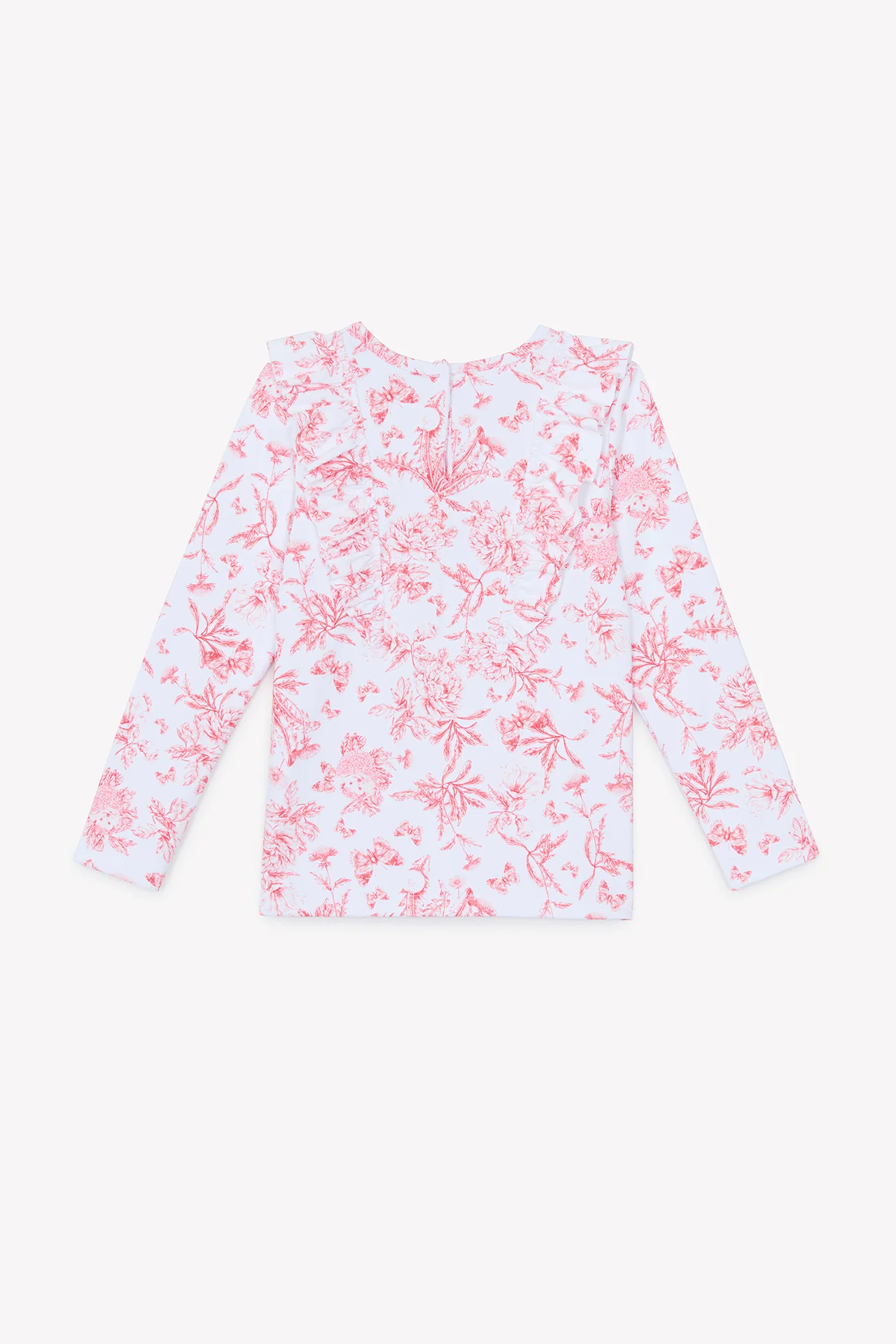 T-shirt de bain - Rose imprimé inspiration Toile de Jouy - Image 3