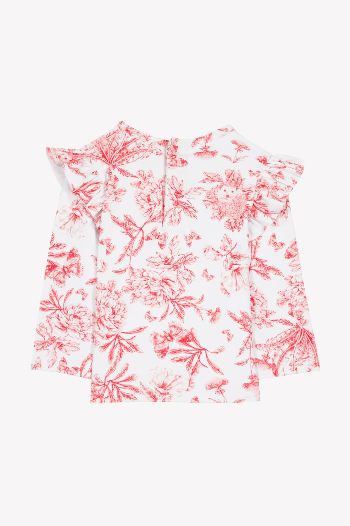 T-shirt de bain - Rose imprimé inspiration Toile de Jouy - Image 2