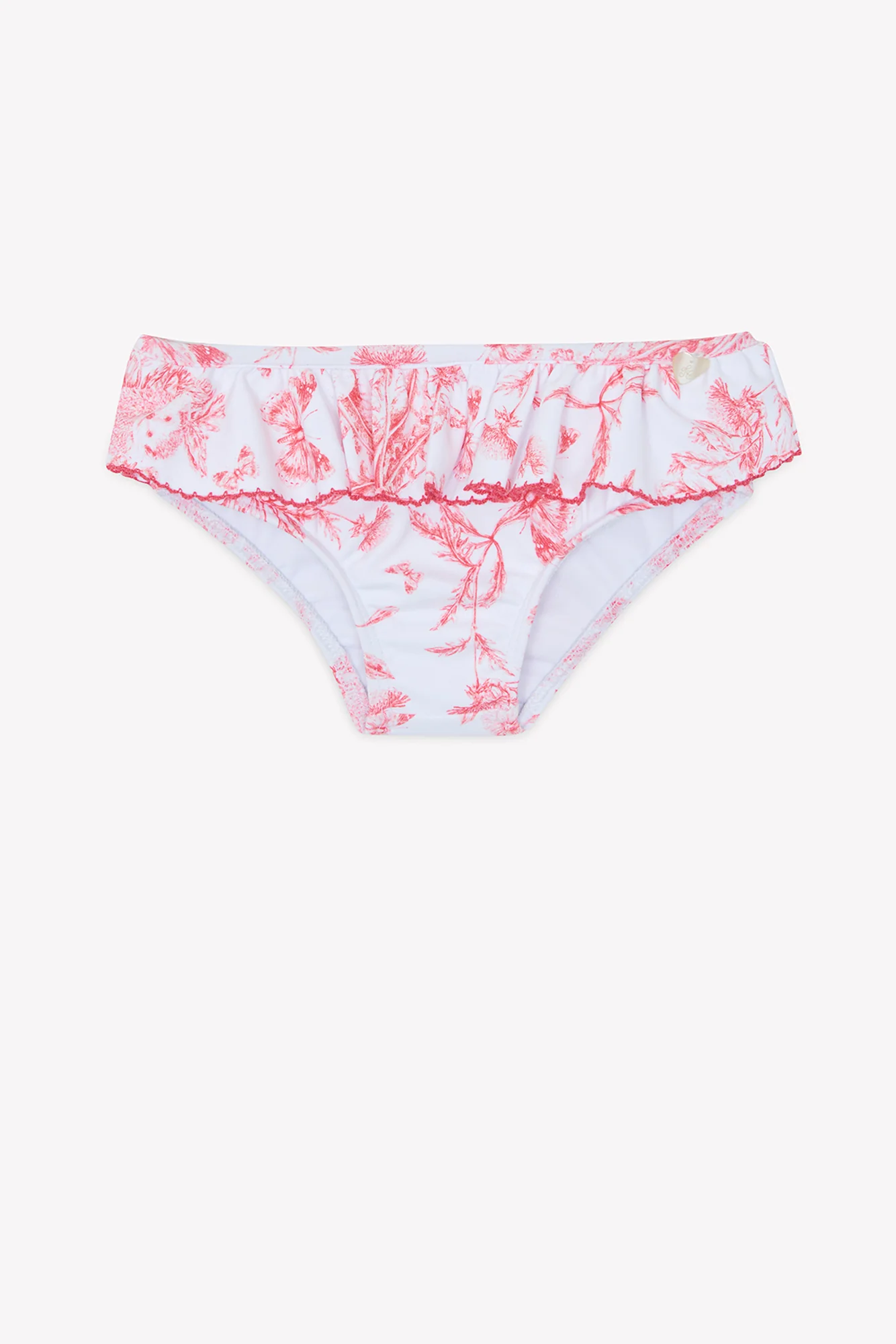Culotte de bain - Rose imprimé inspiration Toile de Jouy