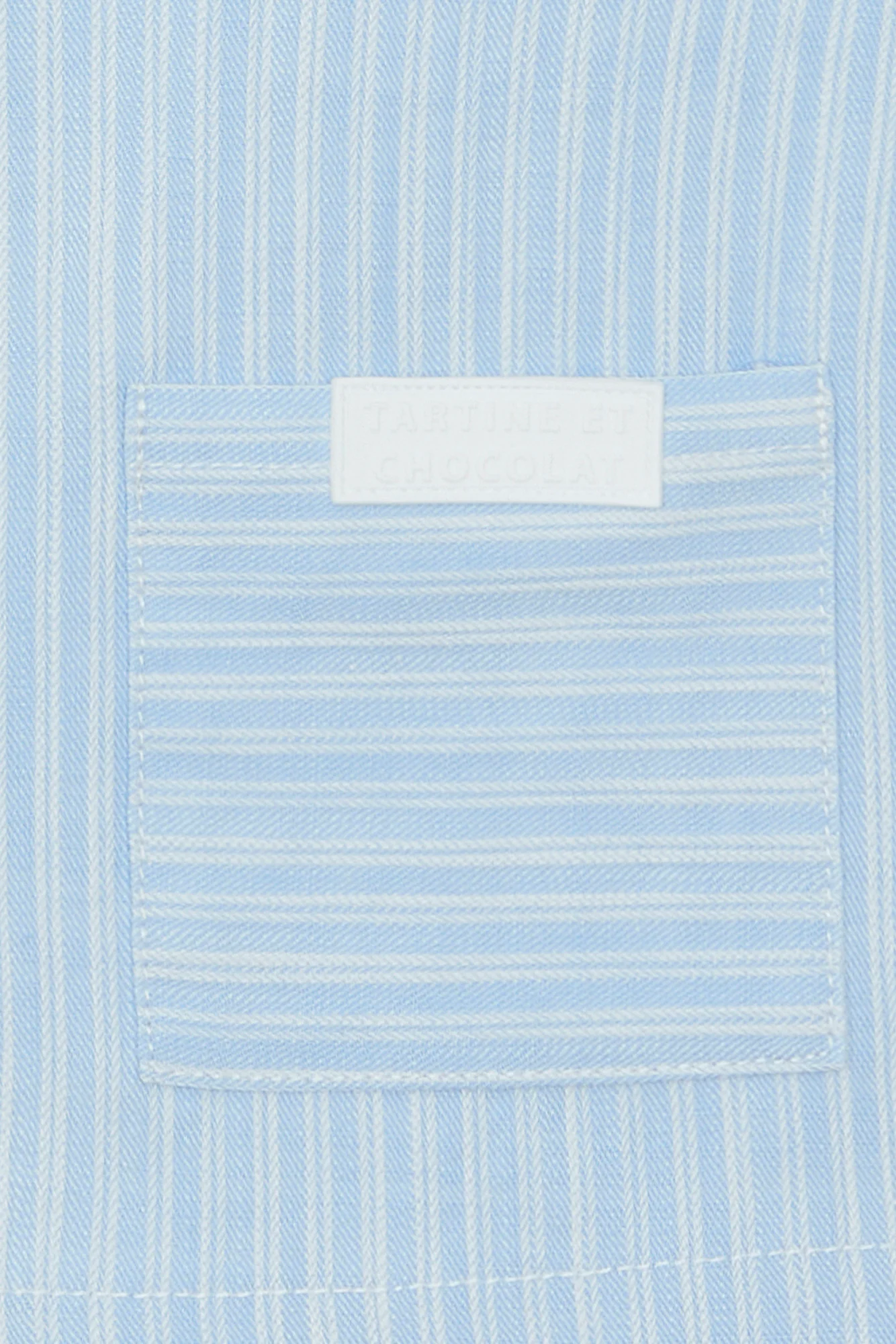 Veste - Bleu nuage rayures coton - Image 6