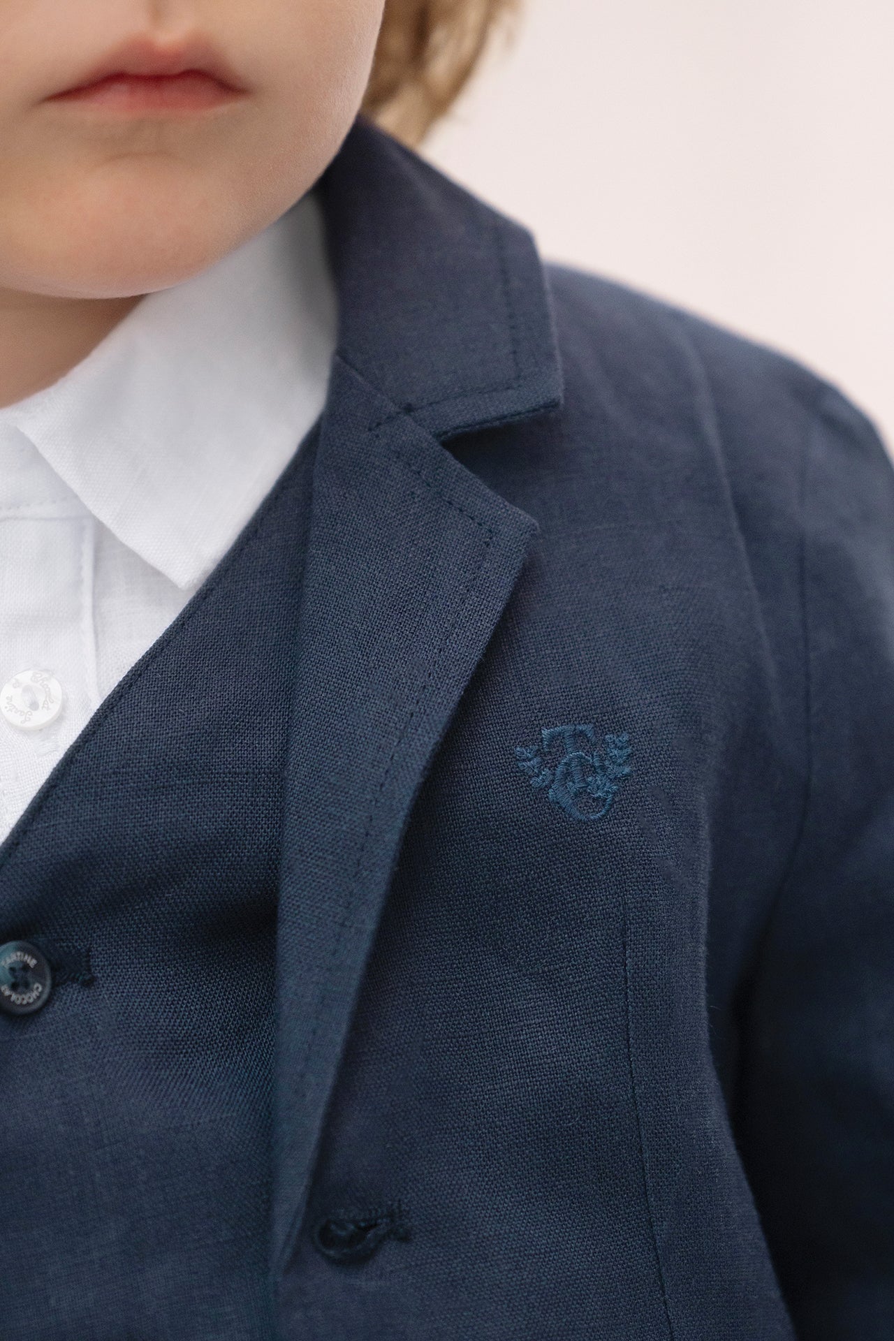 Veste - Marine lin écusson TC - Image 3