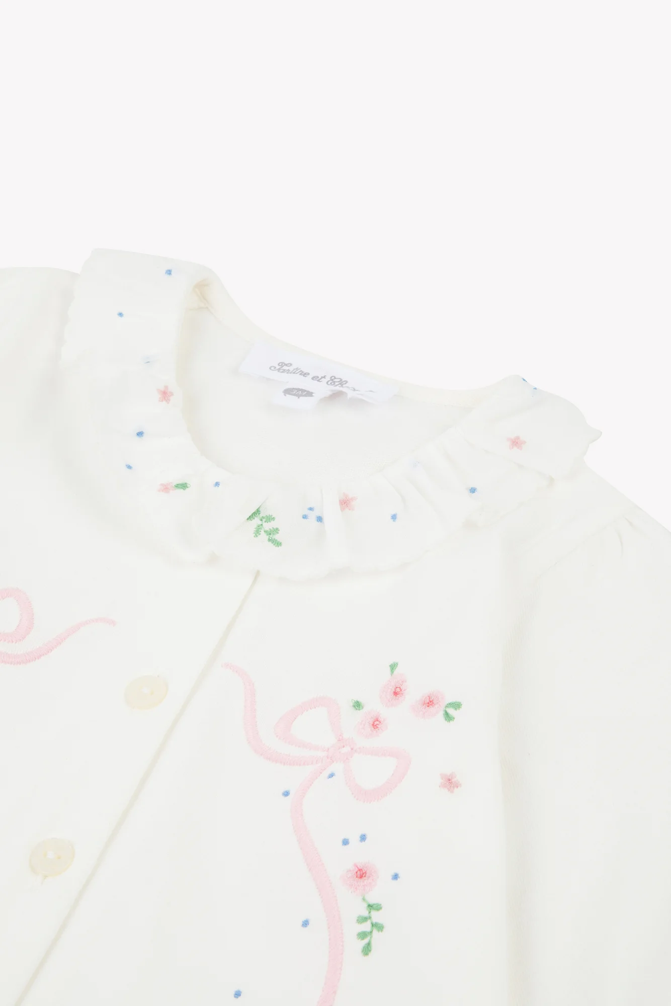 Pyjama - Ecru coton motif ruban - Image 3