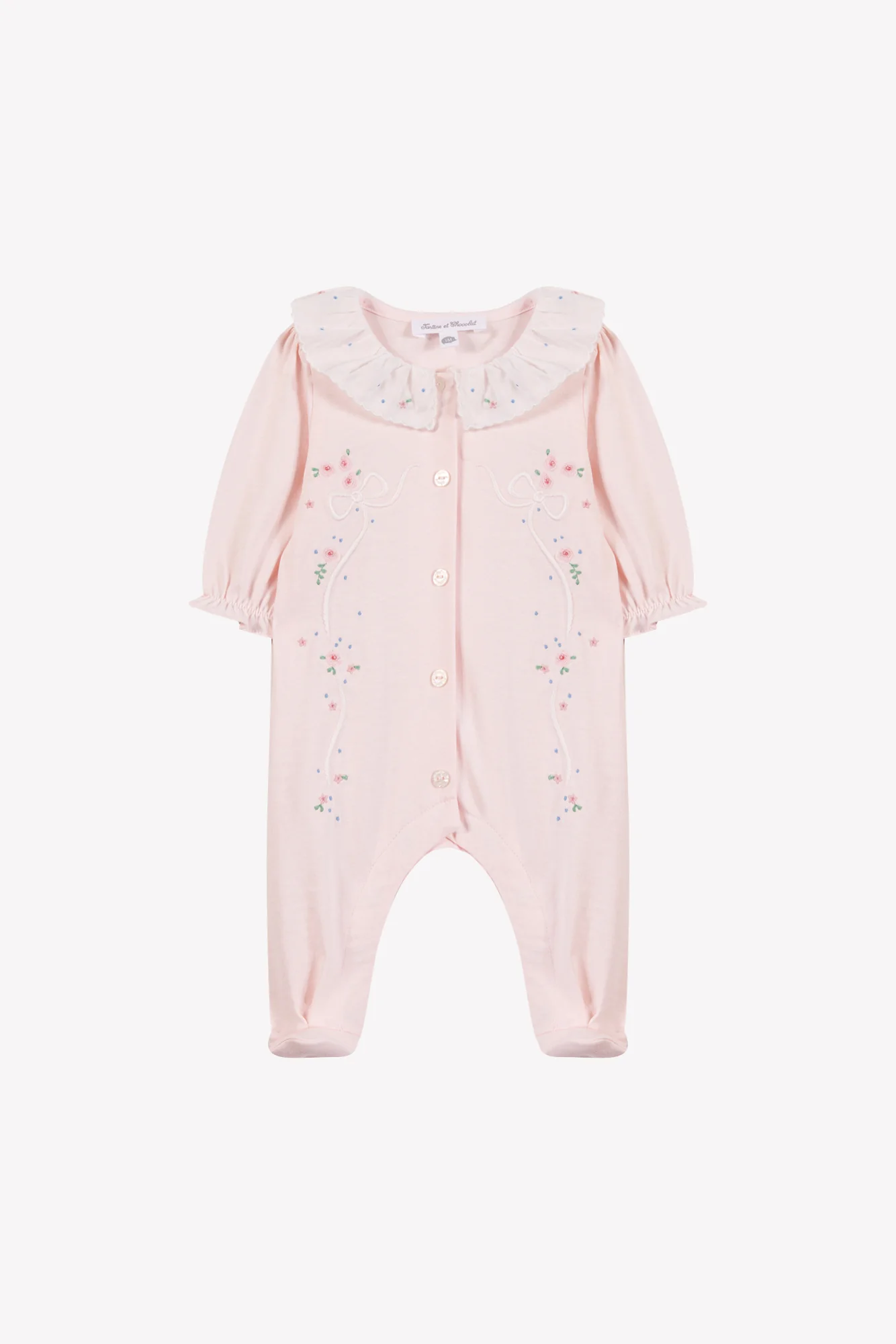 Pyjama - Rose pâle coton motif ruban - Image 6