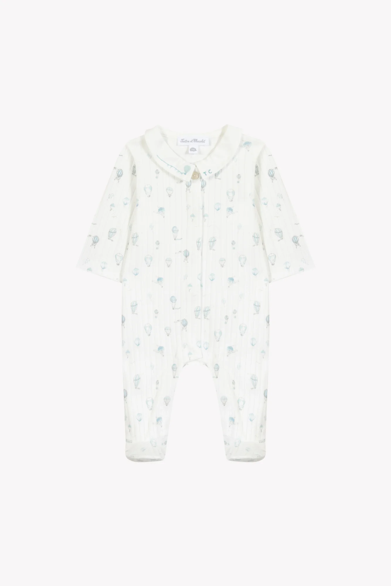 Pyjama - Ecru coton imprimé montgolfières