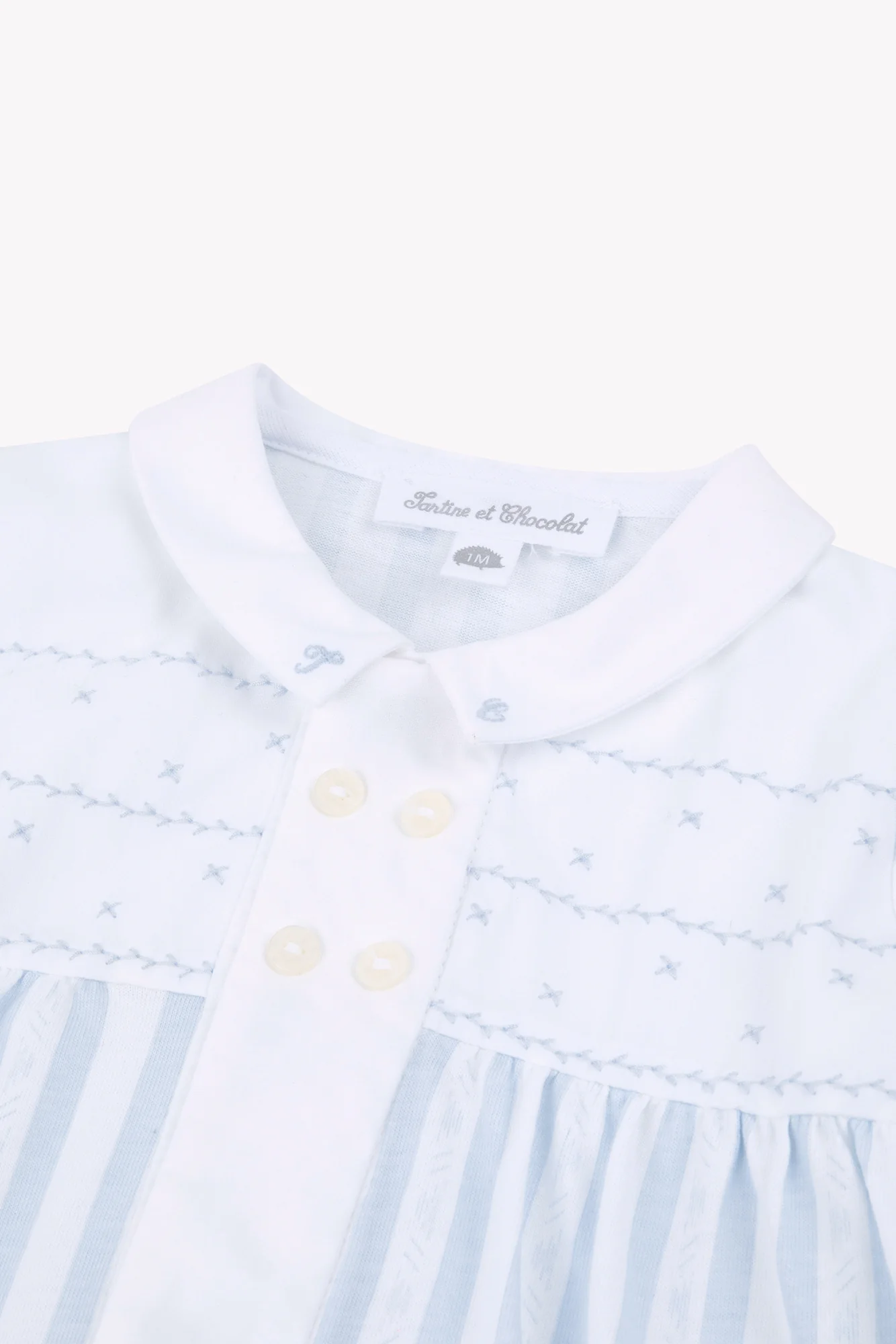Pyjama - Bleu ciel coton rayures - Image 6