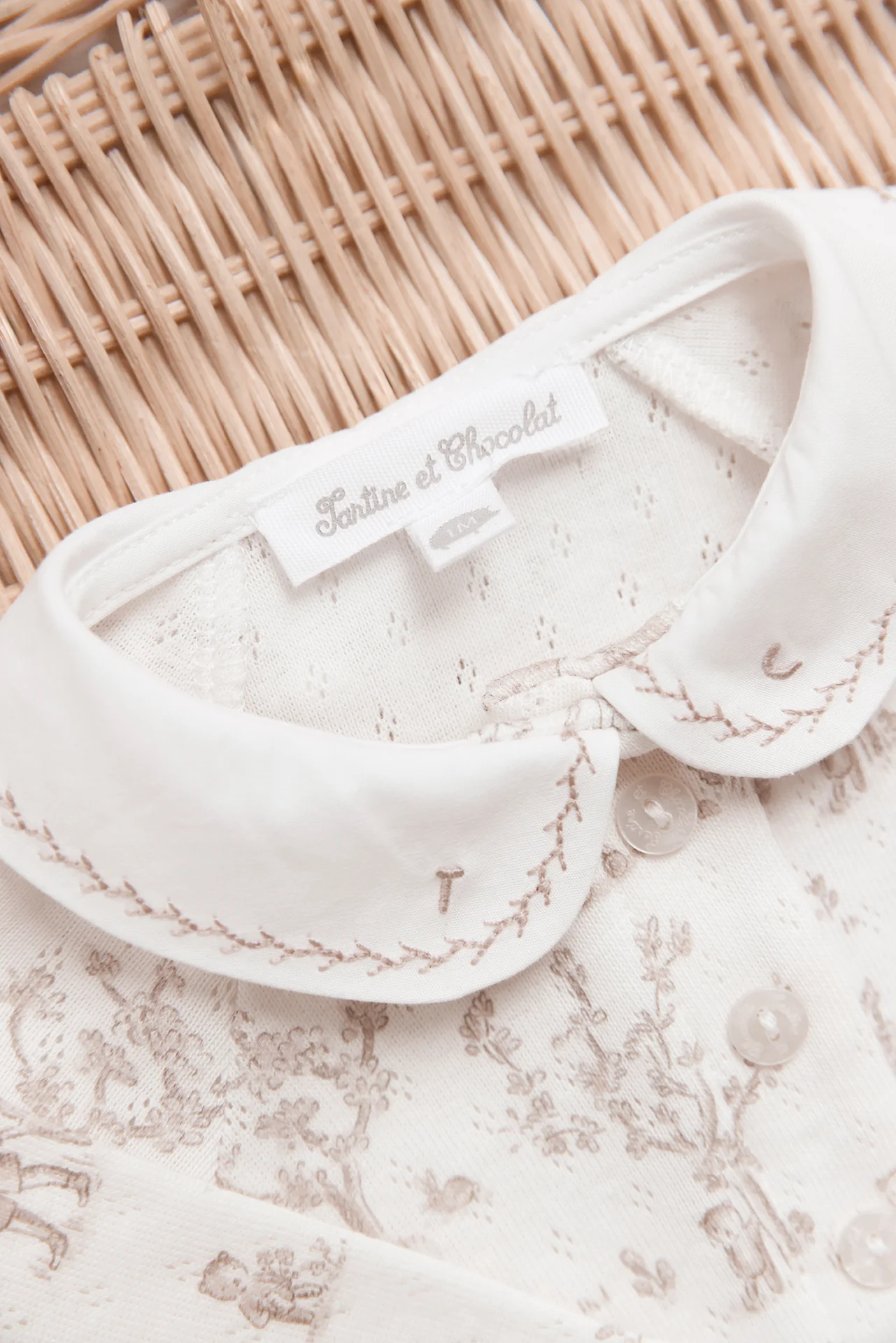 Pyjama - Ecru coton imprimé jardin fantastique - Image 3