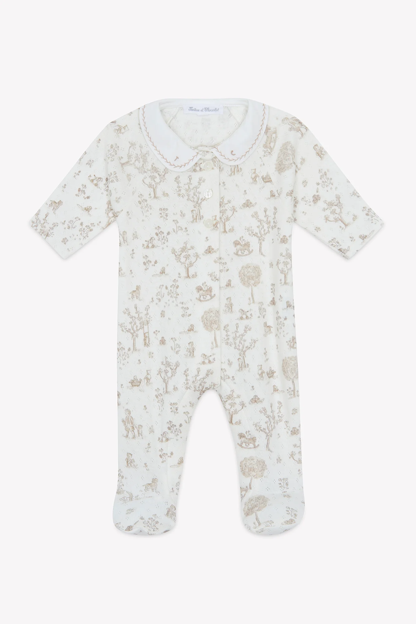 Pyjama - Ecru coton imprimé jardin fantastique - Image 4