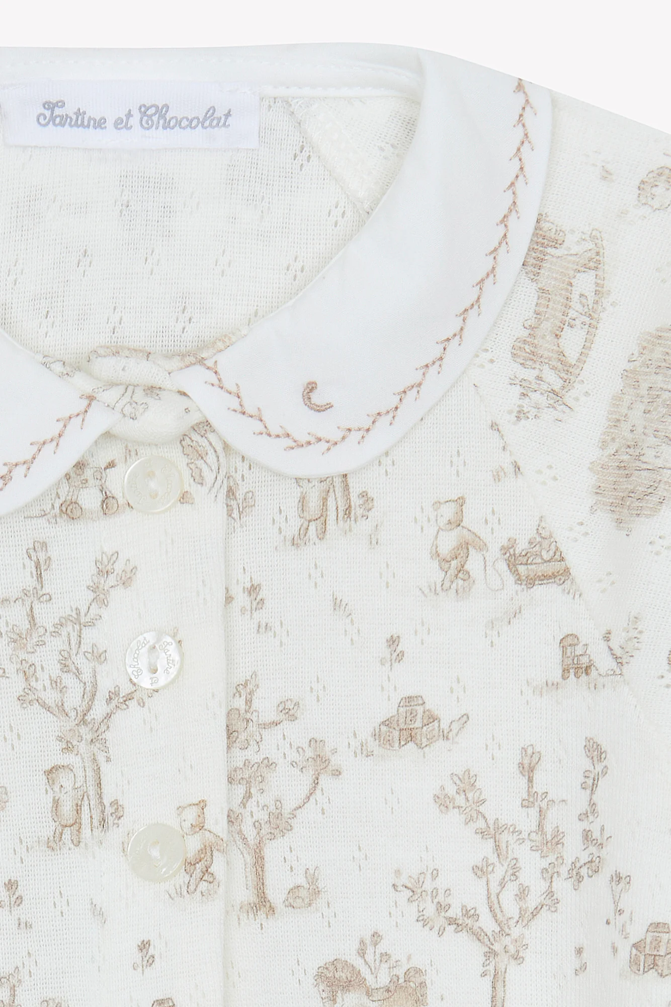 Pyjama - Ecru coton imprimé jardin fantastique - Image 6