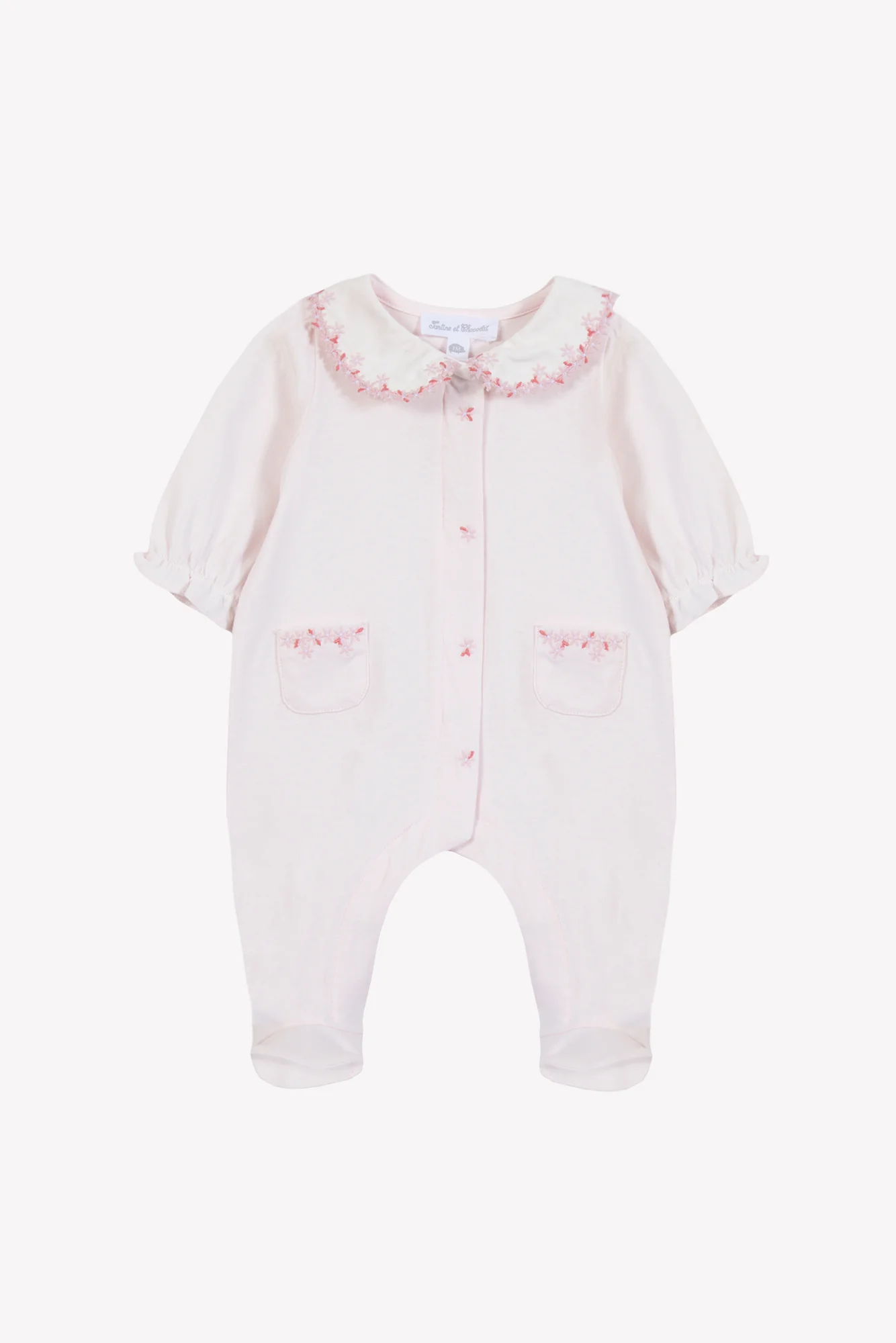 Pyjama - Rose pâle coton broderie - Image 6