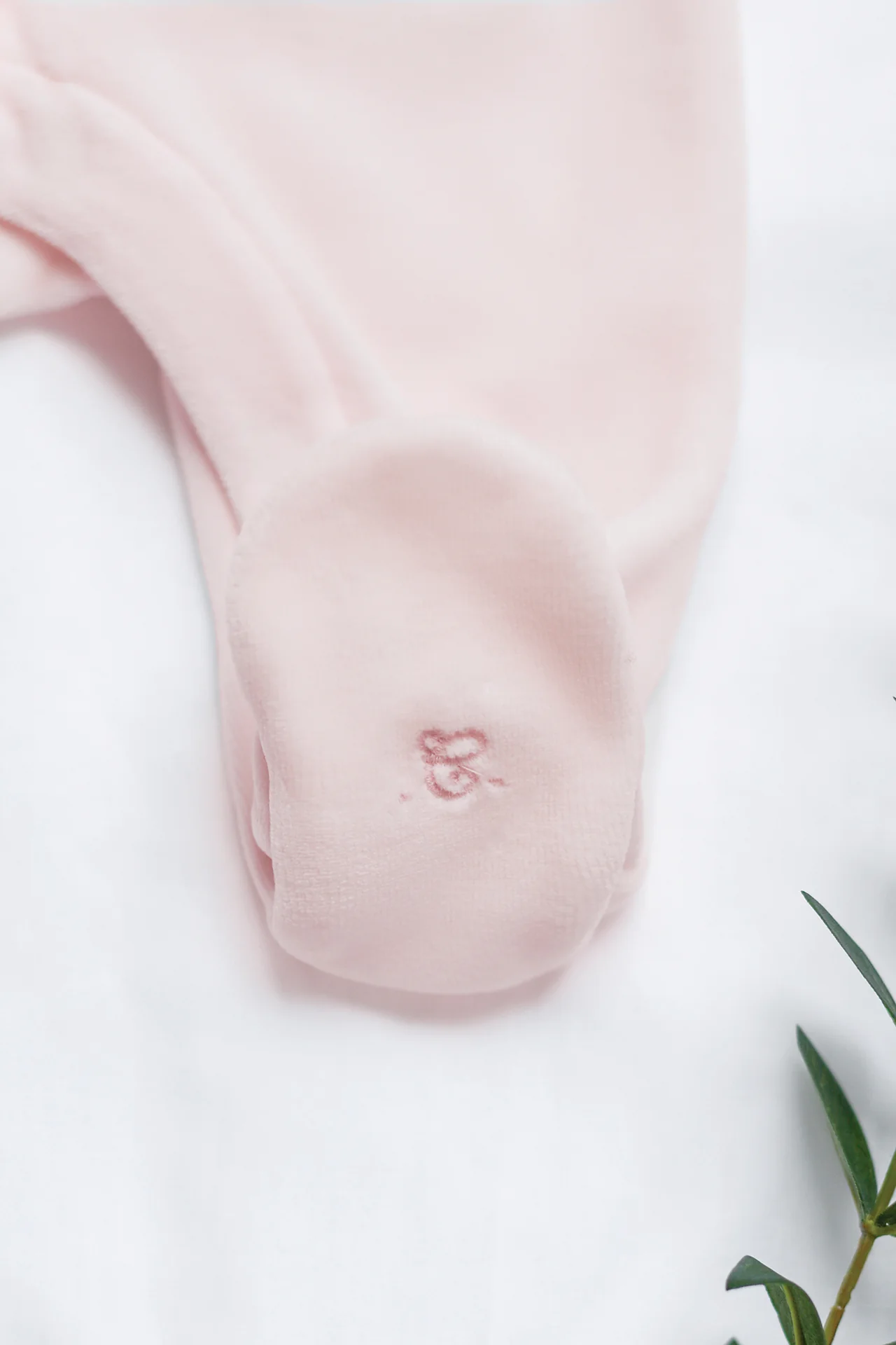 Pyjama - Rose pâle velours col claudine - Image 4