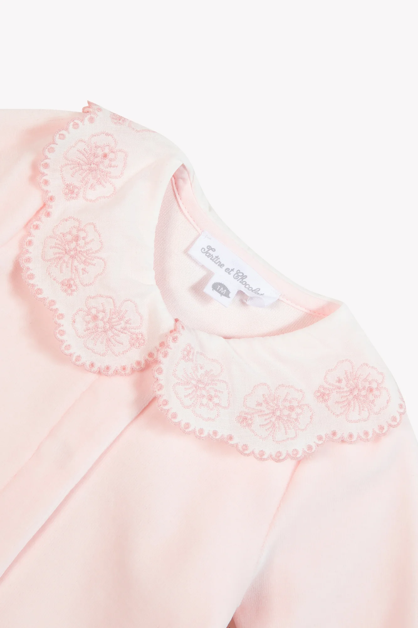 Pyjama - Rose pâle velours col claudine - Image 7