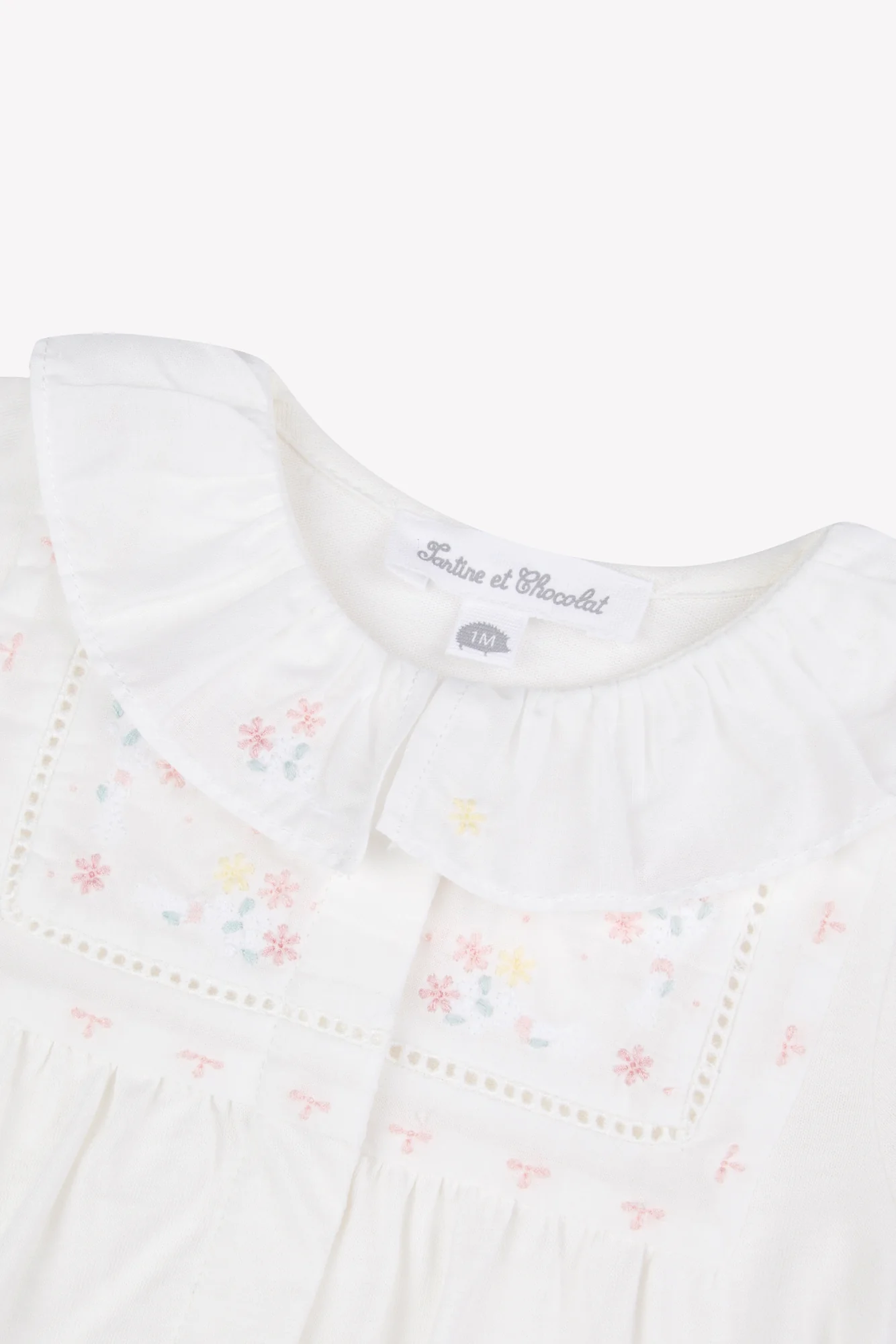 Pyjama - Ecru col coton volanté - Image 8