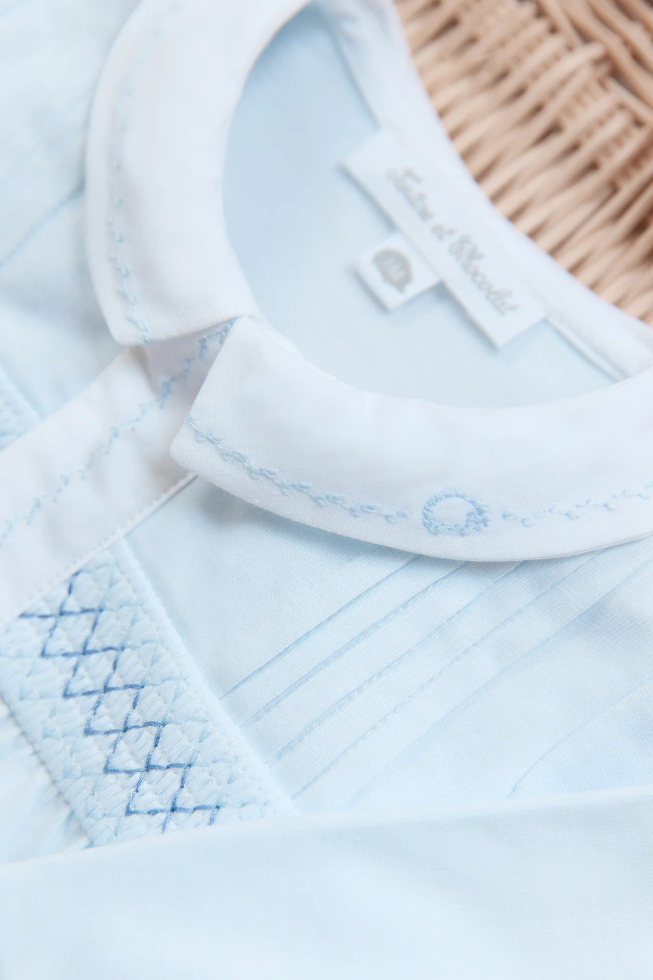 Pyjama - Bleu ciel coton broderie - Image 4