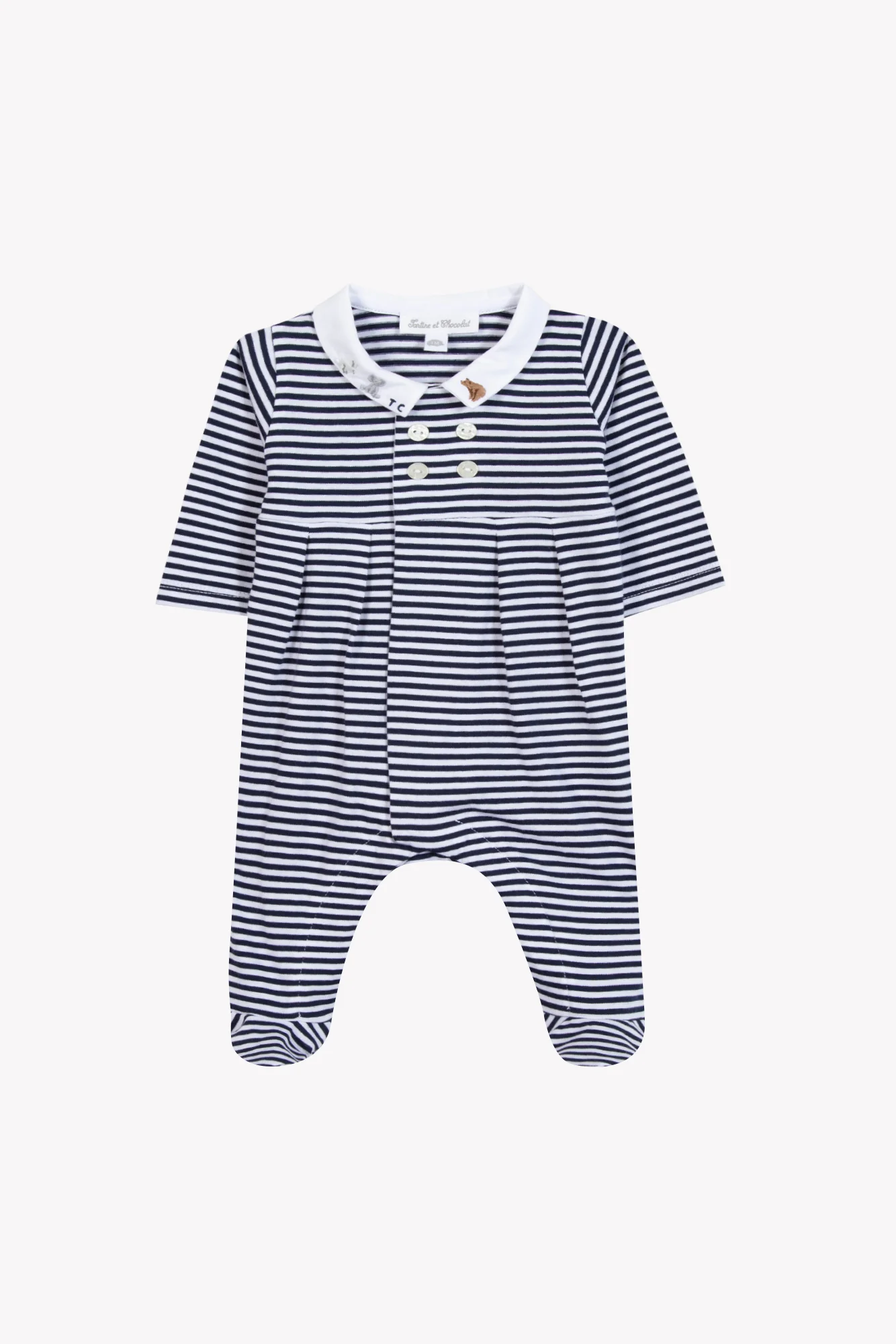 Pyjama - Marine coton rayures - Image 4
