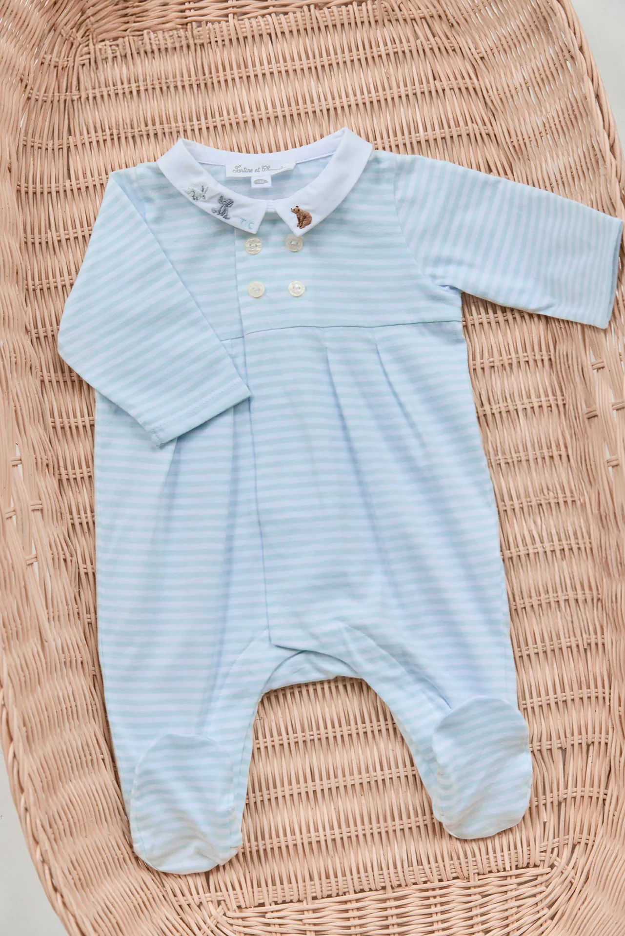 Pyjama - Bleu coton rayures