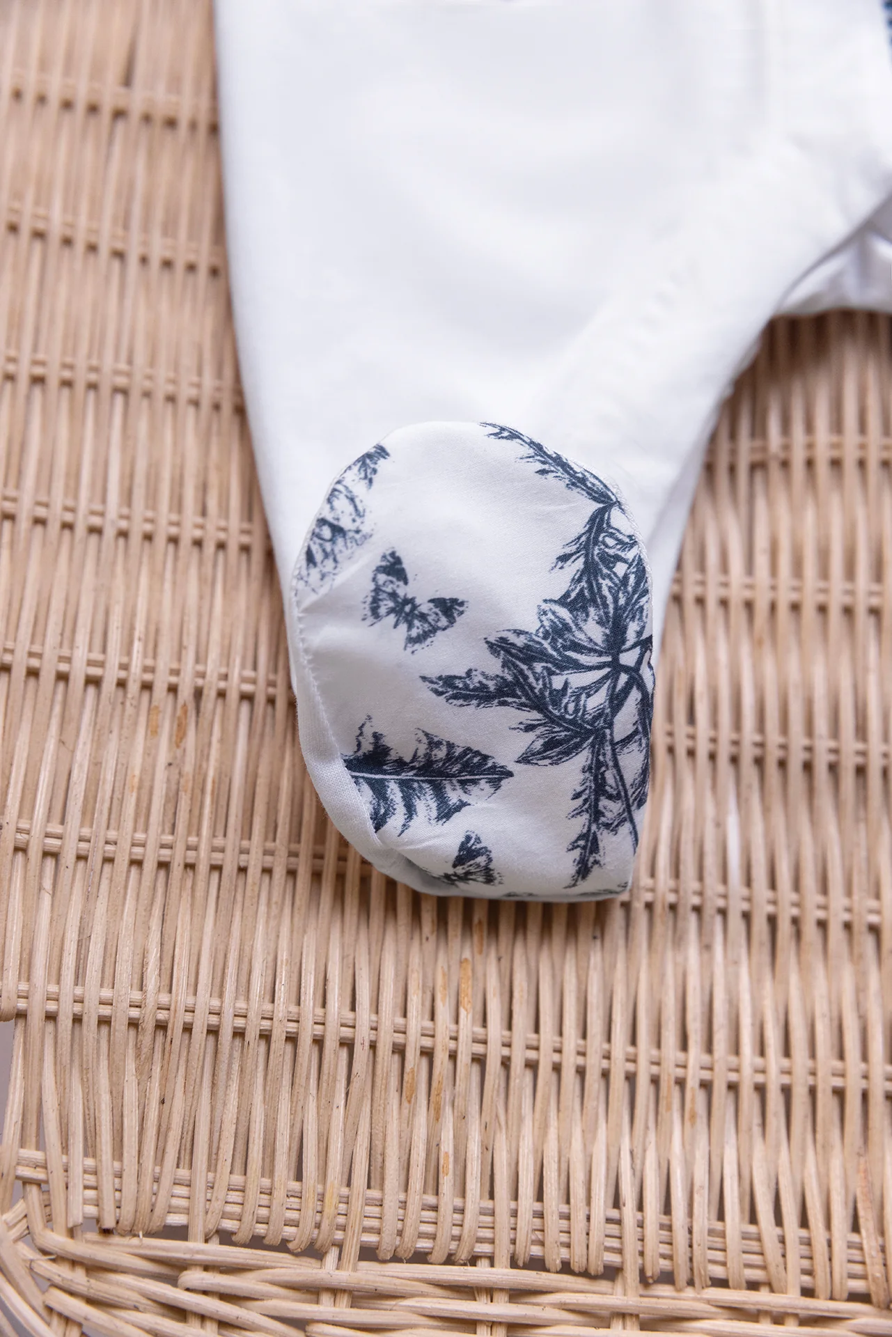 Pyjama - Marine coton imprimé inspiration Toile de Jouy - Image 4