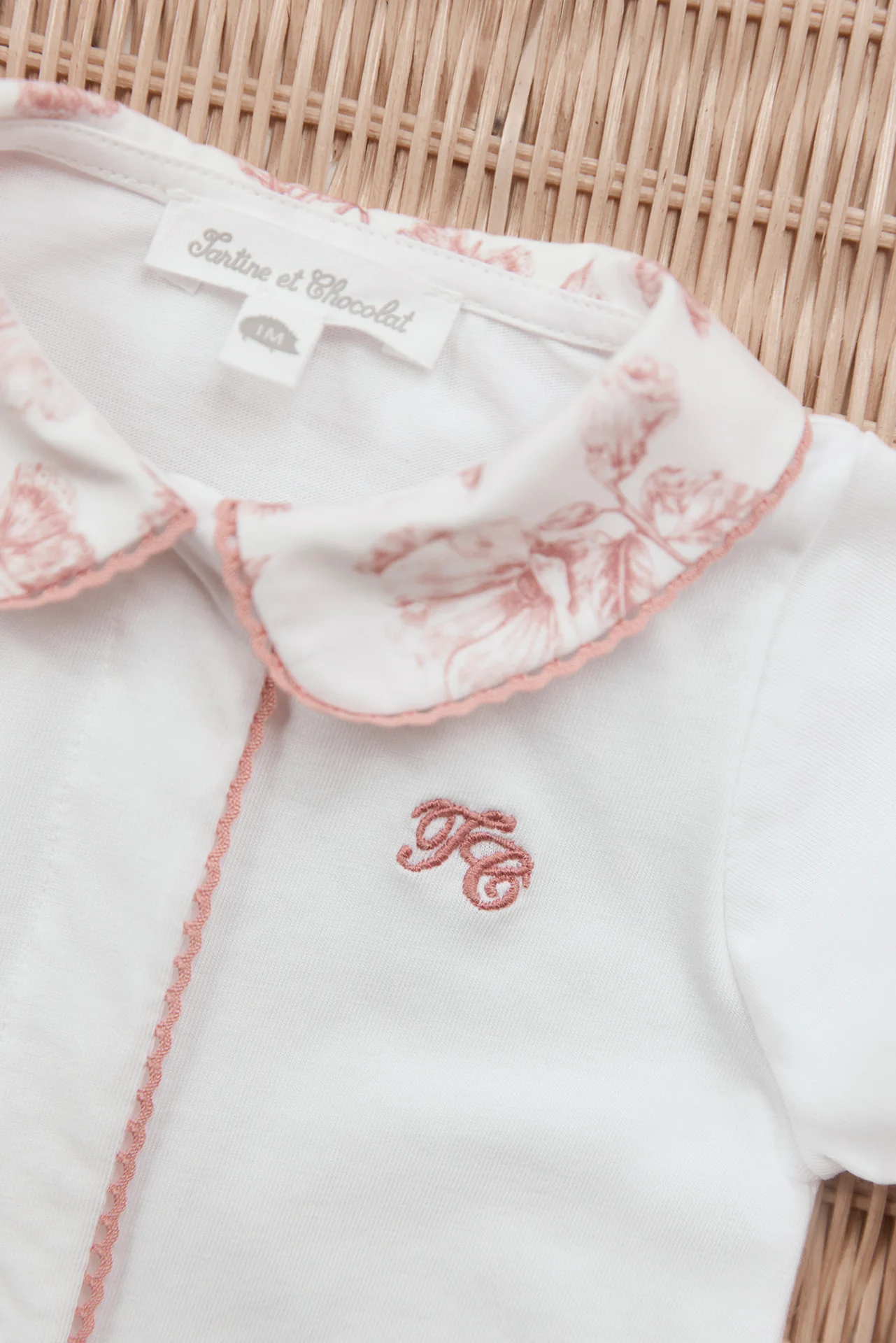 Pyjama - Terracotta coton imprimé inspiration Toile de Jouy - Image 2