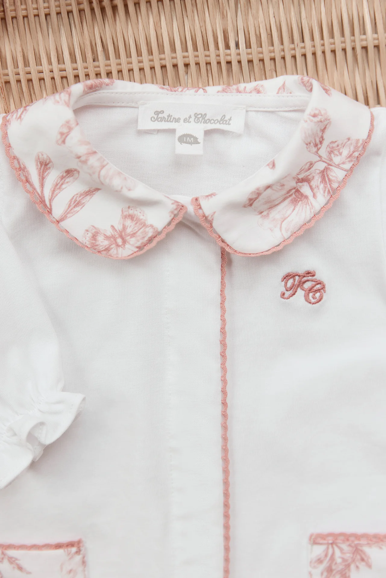 Pyjama - Terracotta coton imprimé inspiration Toile de Jouy - Image 3