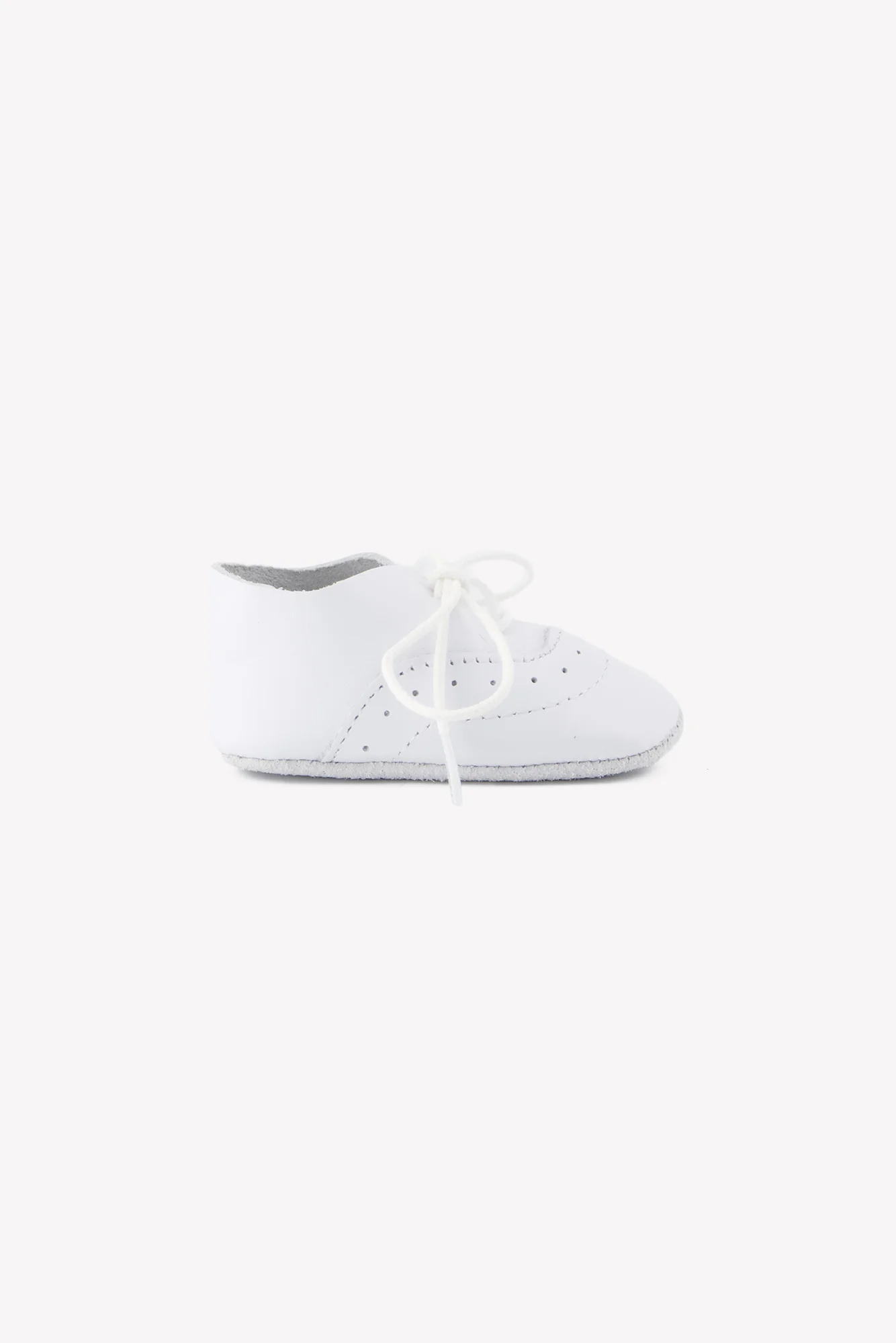 Chaussons - Blanc cuir lacets - Image 5