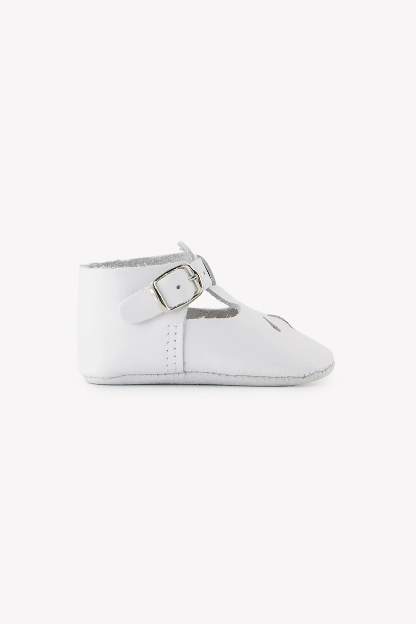 Chaussons Babies - Blanc cuir ajouré - Image 5
