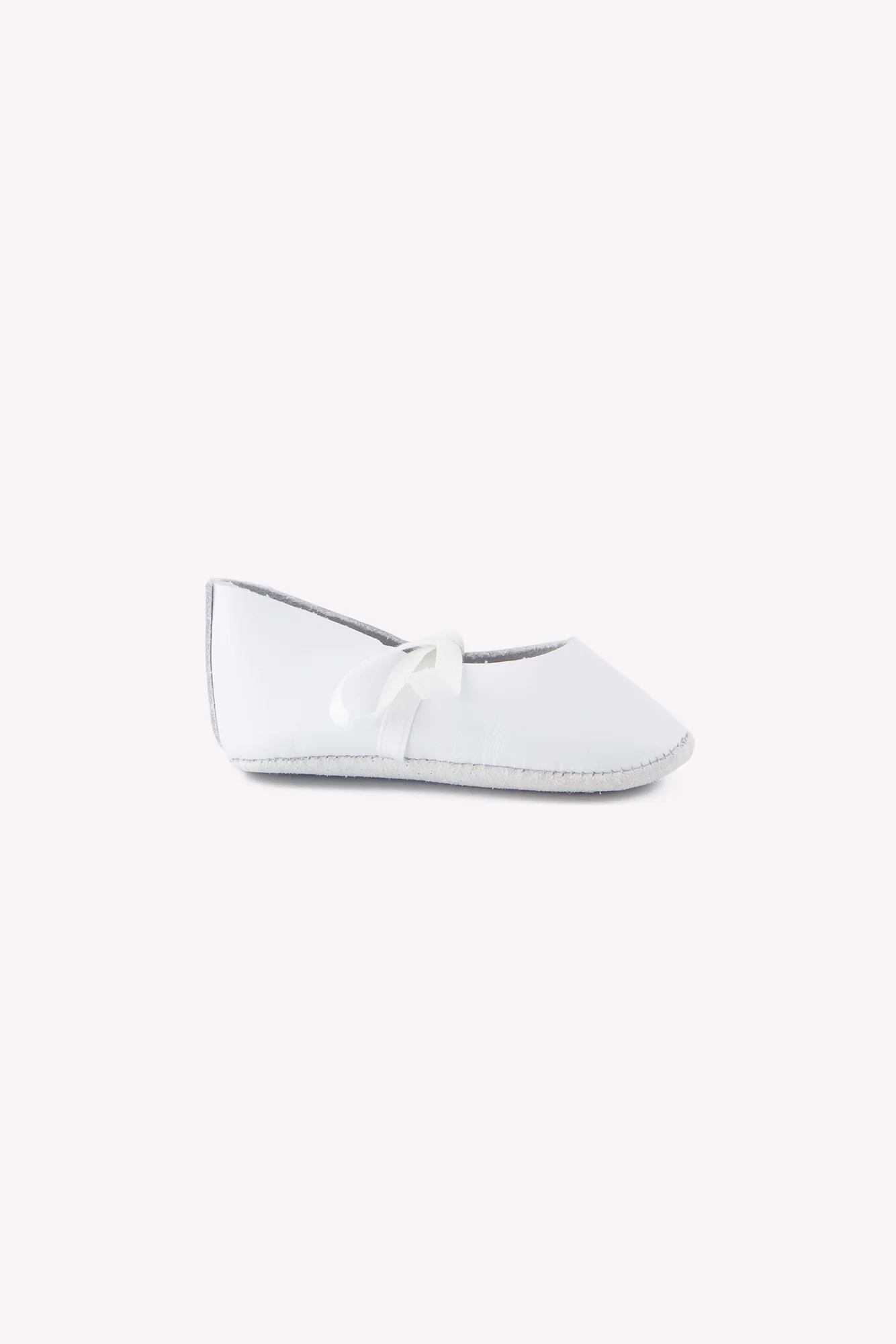 Chaussons Ballerines - Blanc cuir ruban - Image 4