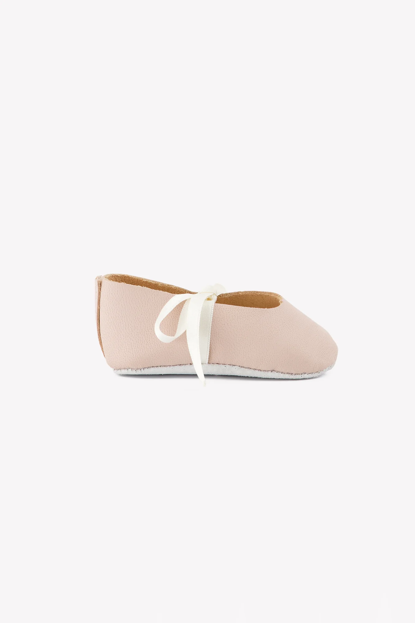Chaussons Ballerines - Rose pâle cuir ruban - Image 5