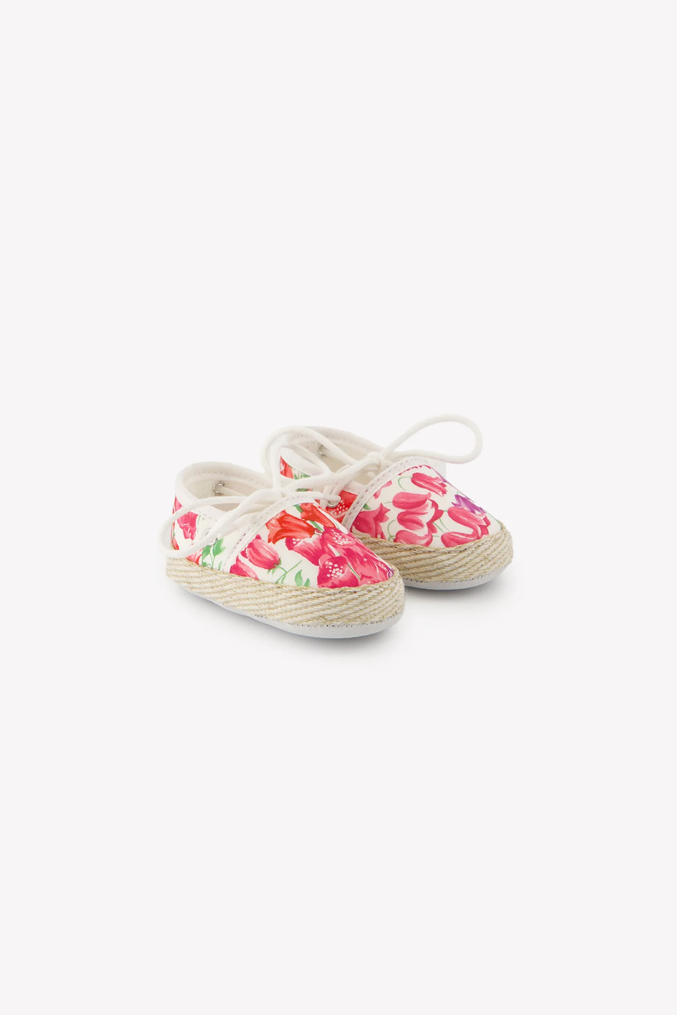 Chaussons Espadrille - Rose coton imprimé tissu liberty - Image 5