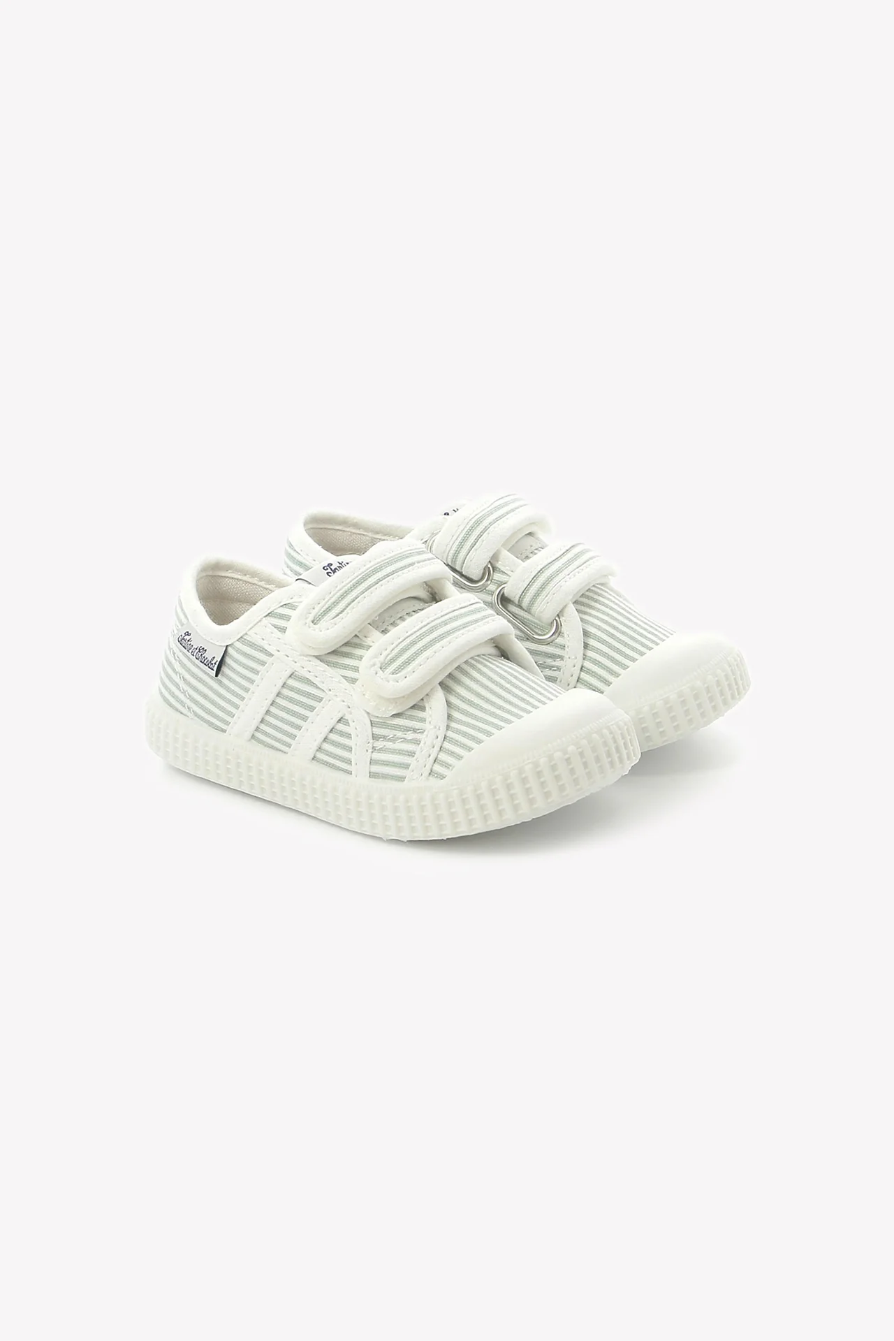 Baskets - Toile stripes sauge