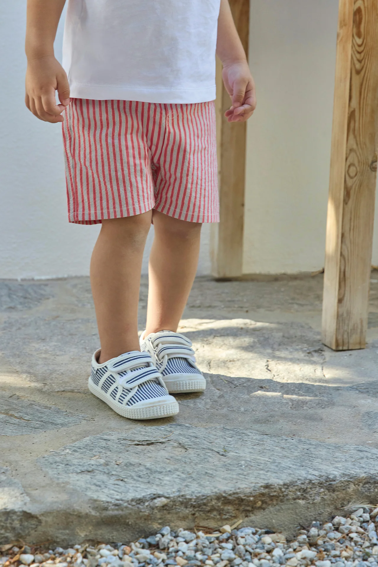 Baskets - Toile stripes bleu