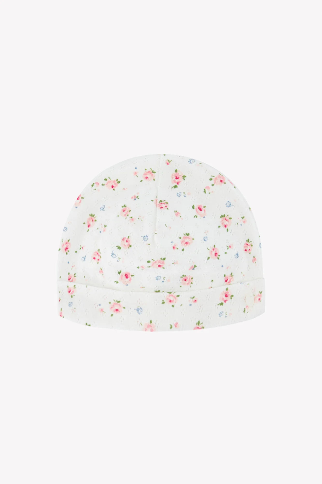 Bonnet - Ecru coton fleurs