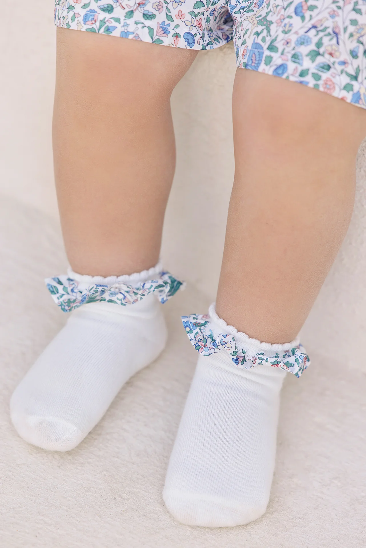 Chaussettes - Marine coton imprimé tissu liberty