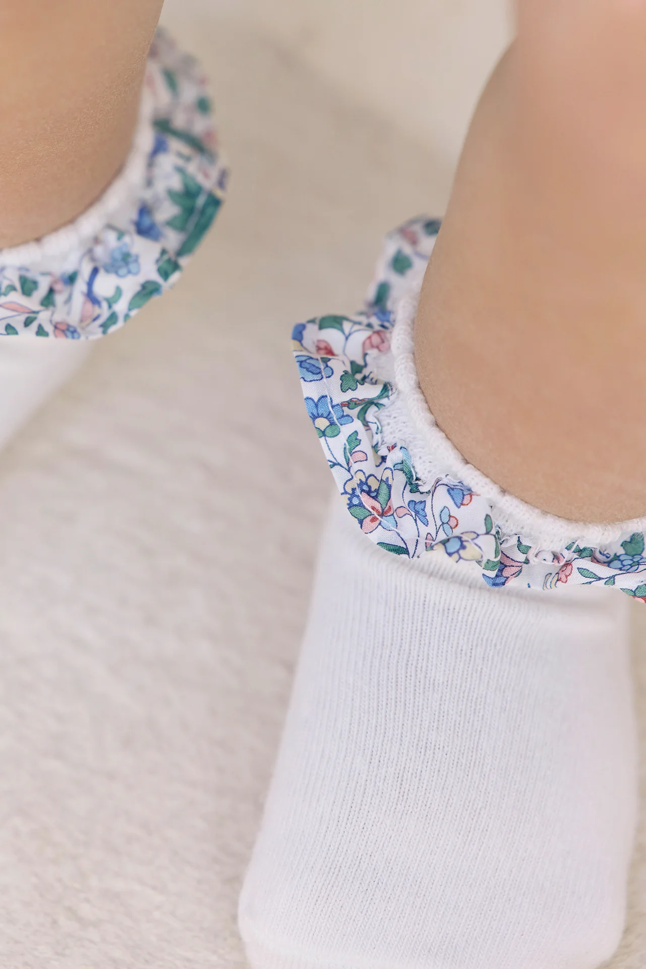 Chaussettes - Marine coton imprimé tissu liberty - Image 2