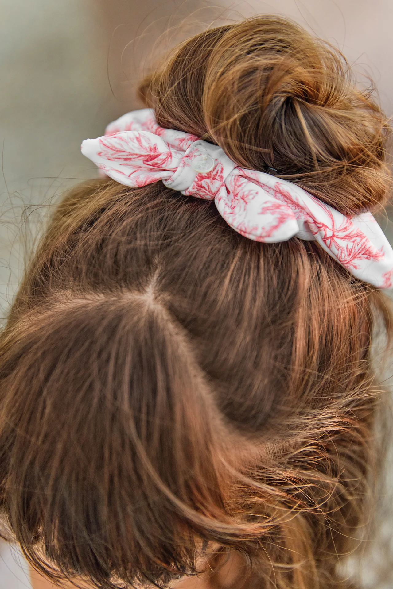 Chouchou - Rose imprimé inspiration Toile de Jouy
