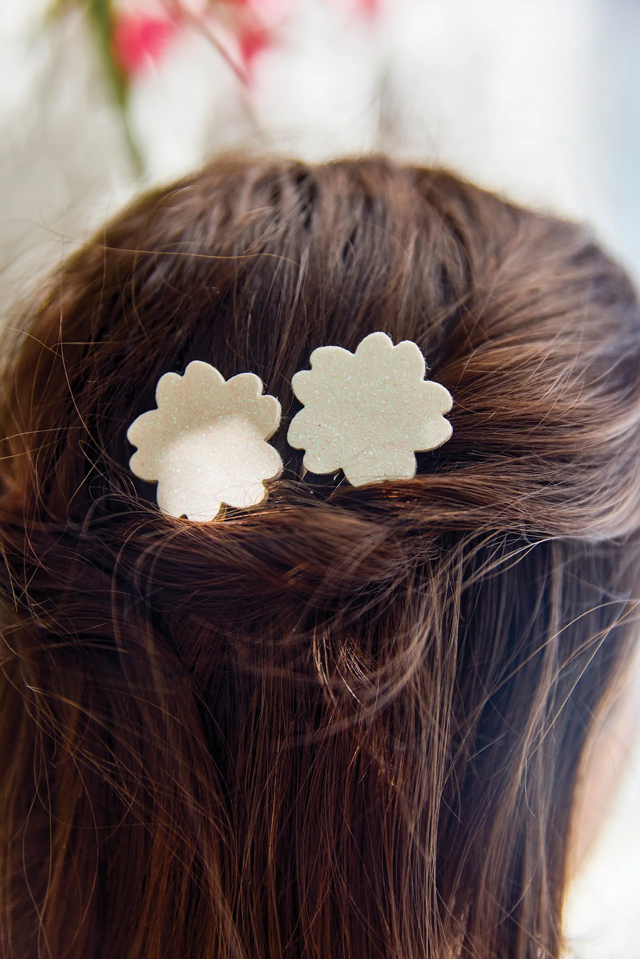 Barrettes - Ecru paillettes - Image 2