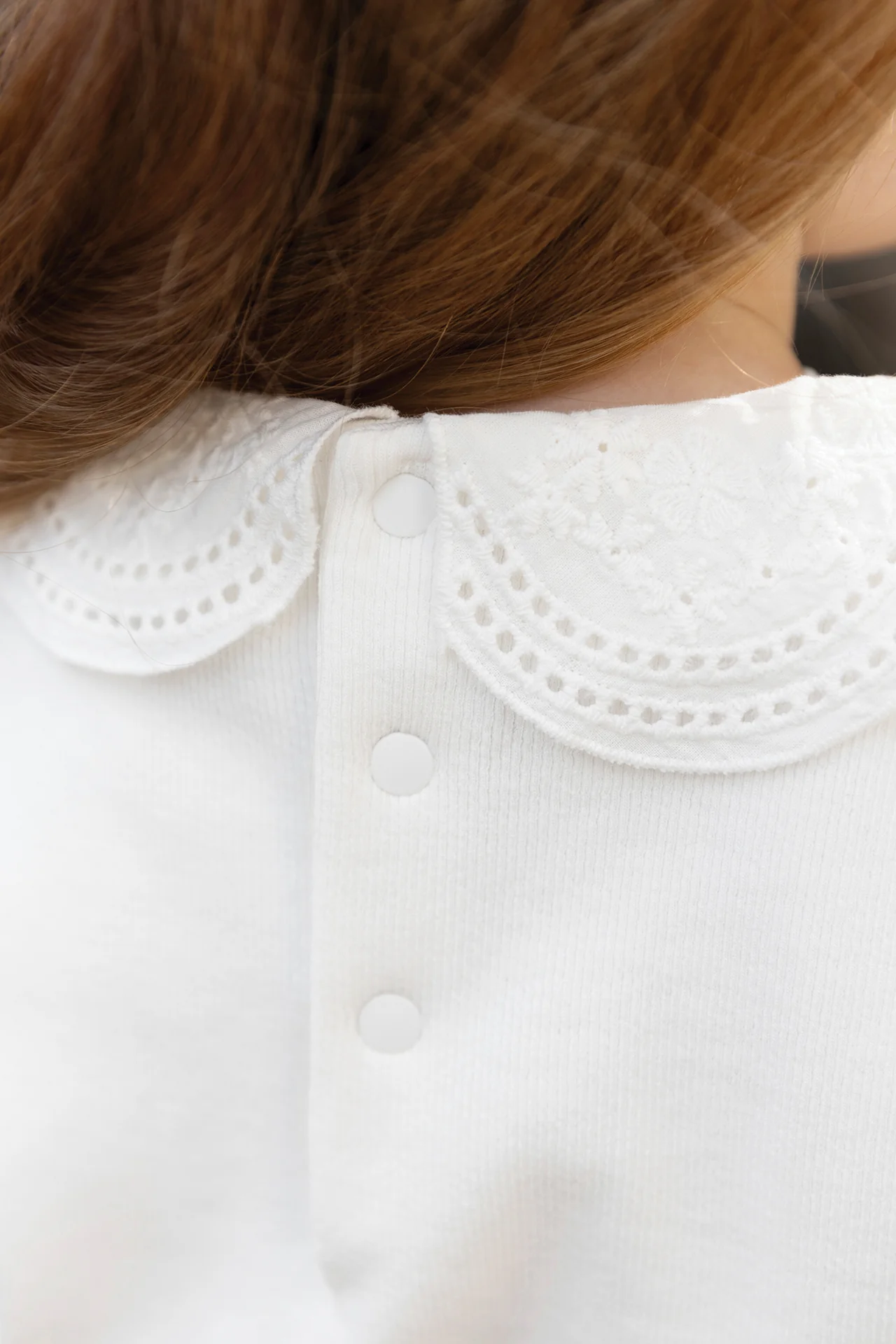 Sous-pull - Ecru coton col volanté - Image 3