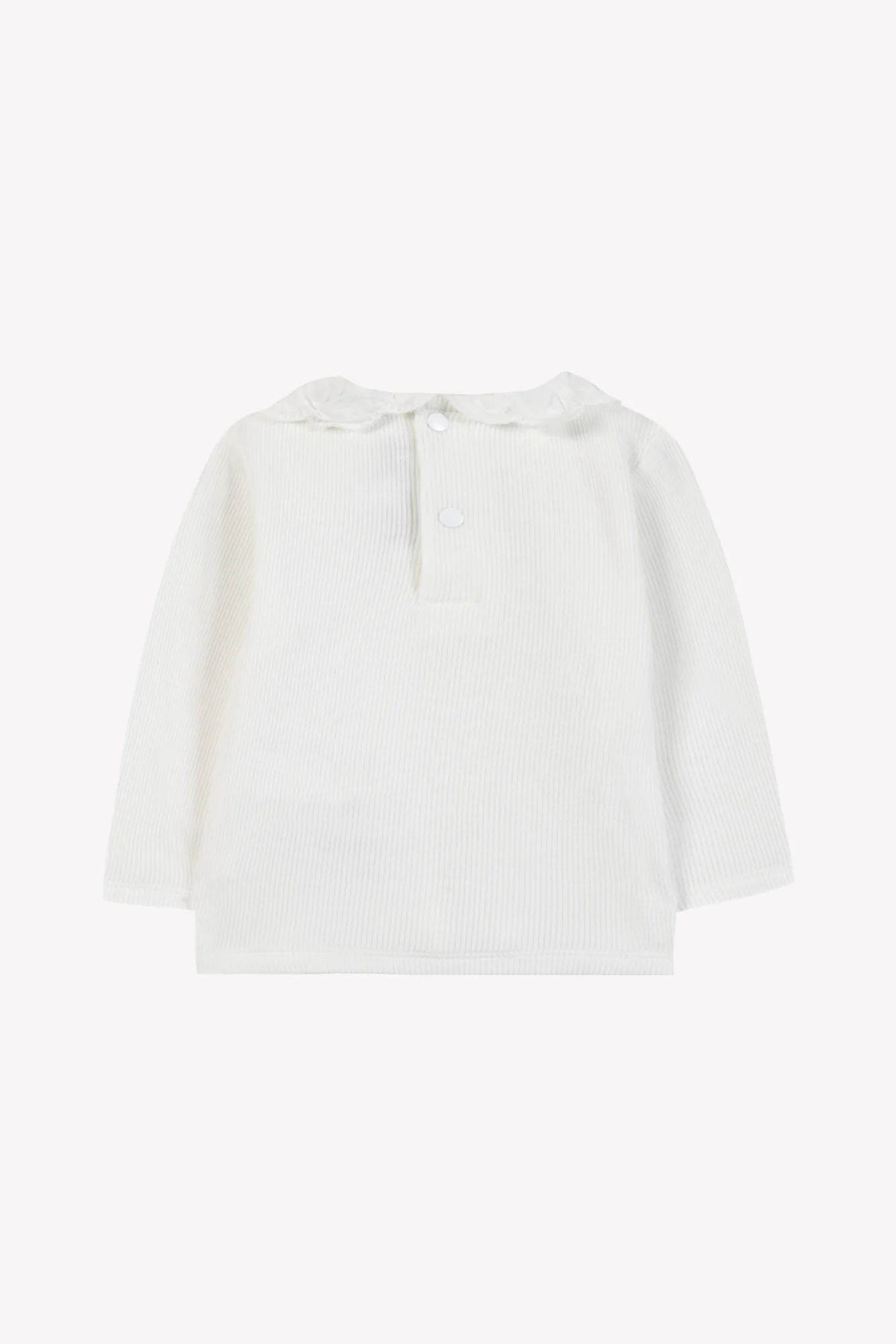 Sous-pull - Ecru coton col volanté - Image 5