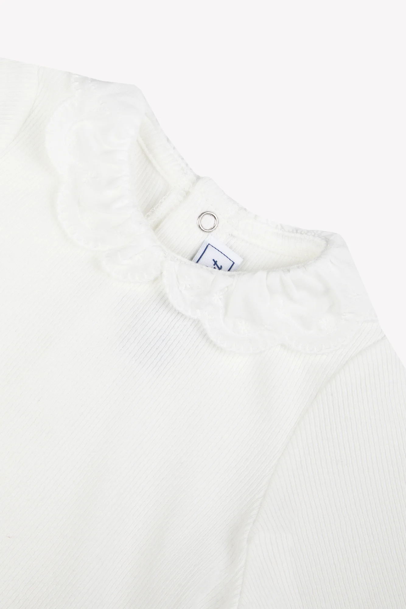 Sous-pull - Ecru coton col volanté - Image 6