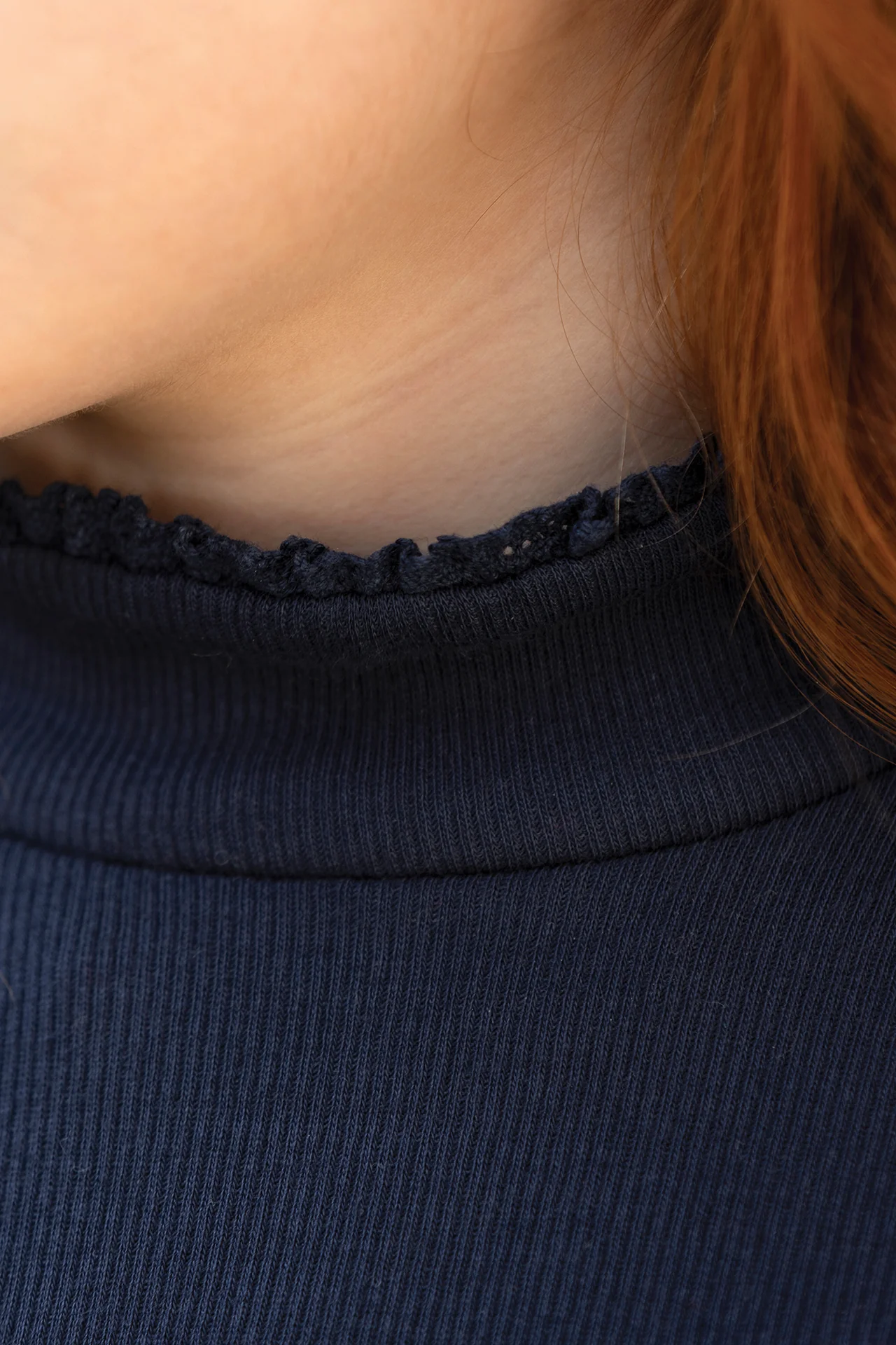 Sous pull - Marine coton col cheminé - Image 4