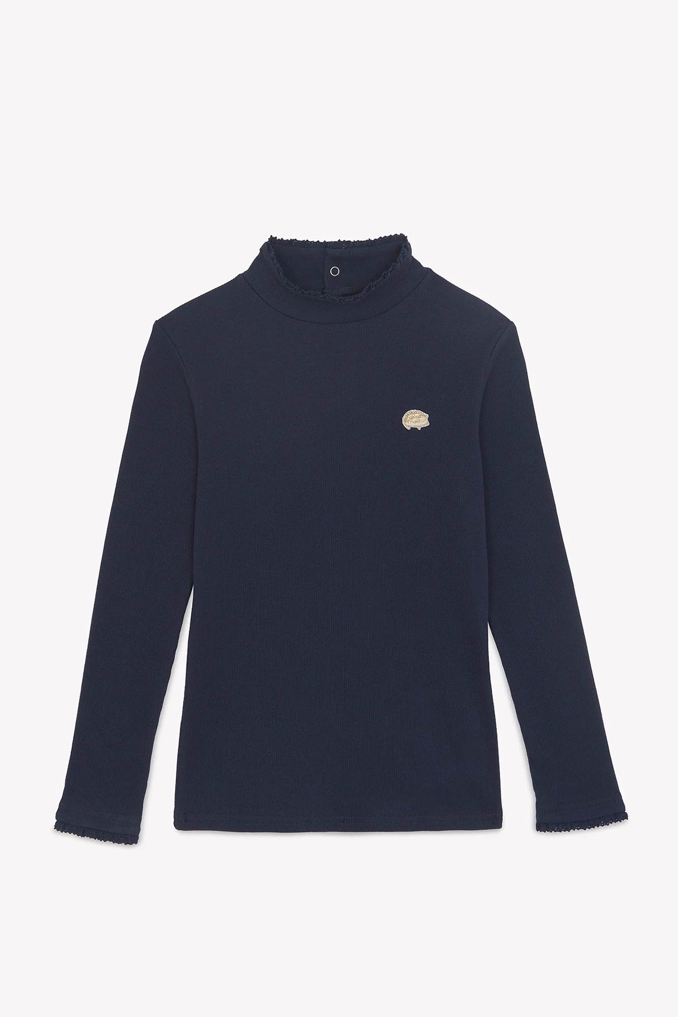 Sous pull - Marine coton col cheminé - Image 5