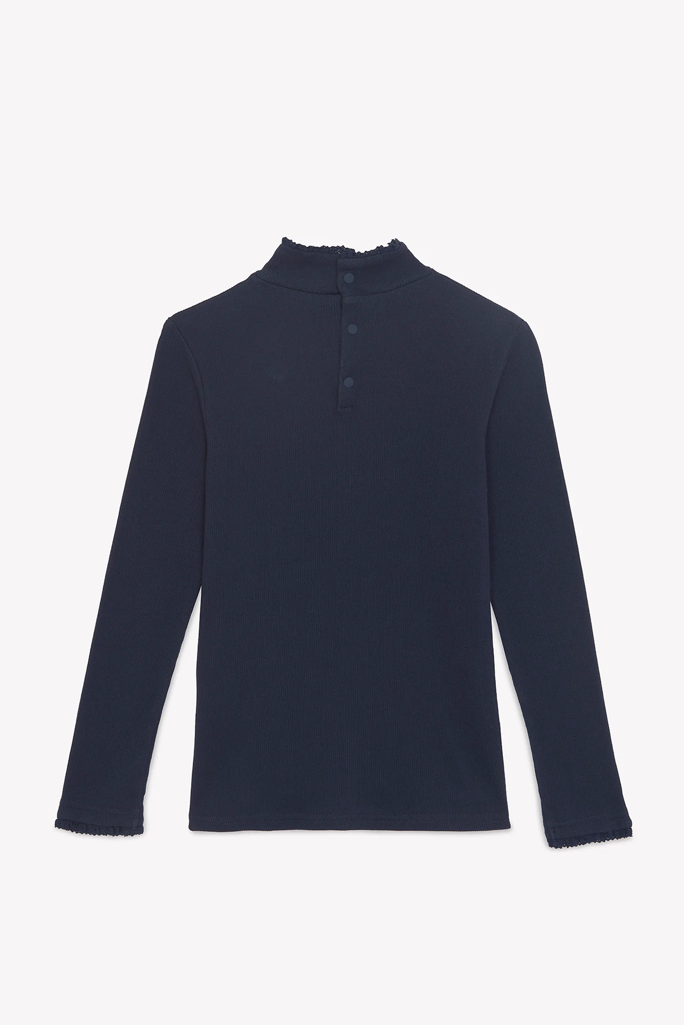 Sous pull - Marine coton col cheminé - Image 6