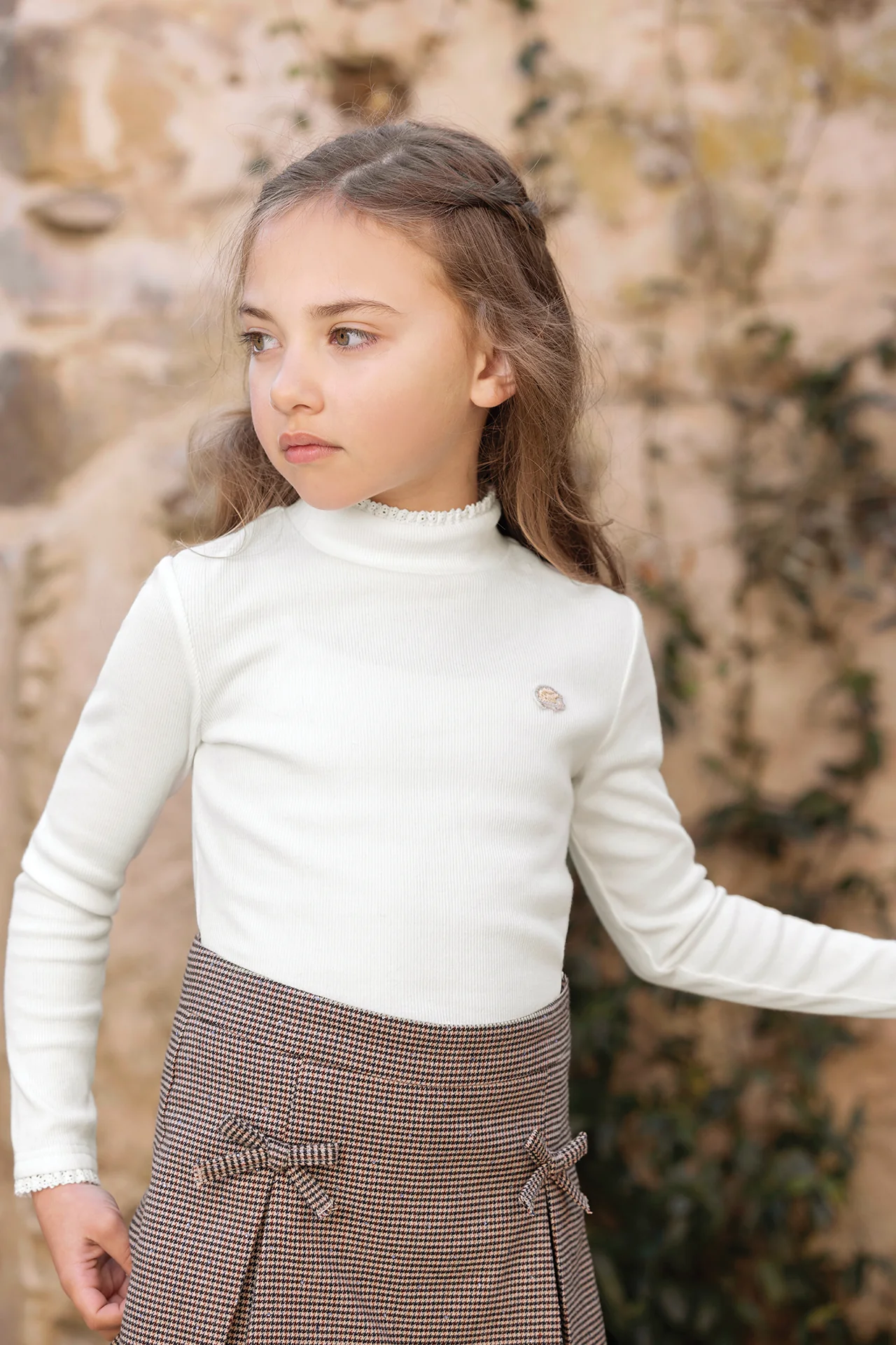 Sous pull - Ecru coton col cheminé