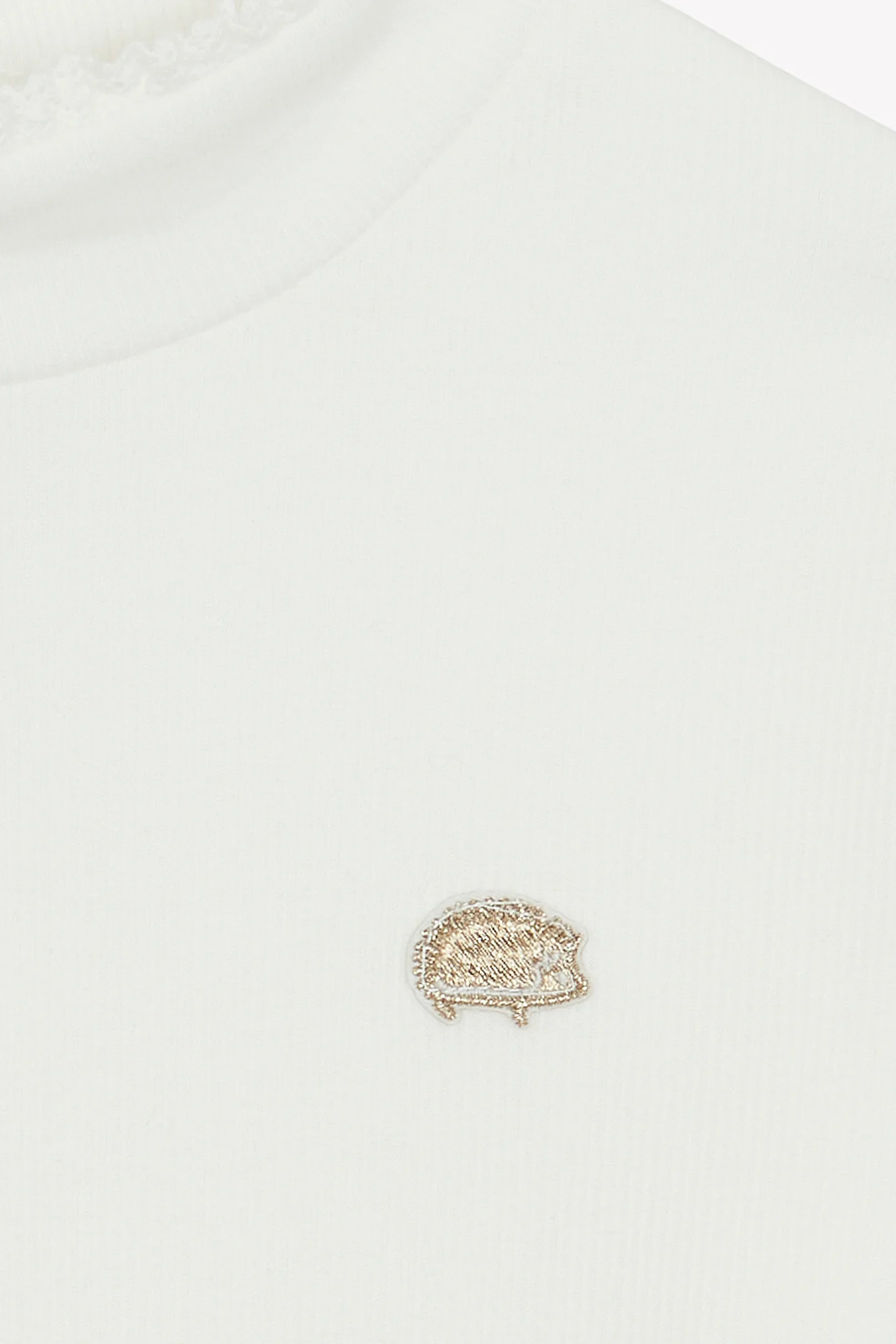 Sous pull - Ecru coton col cheminé - Image 6