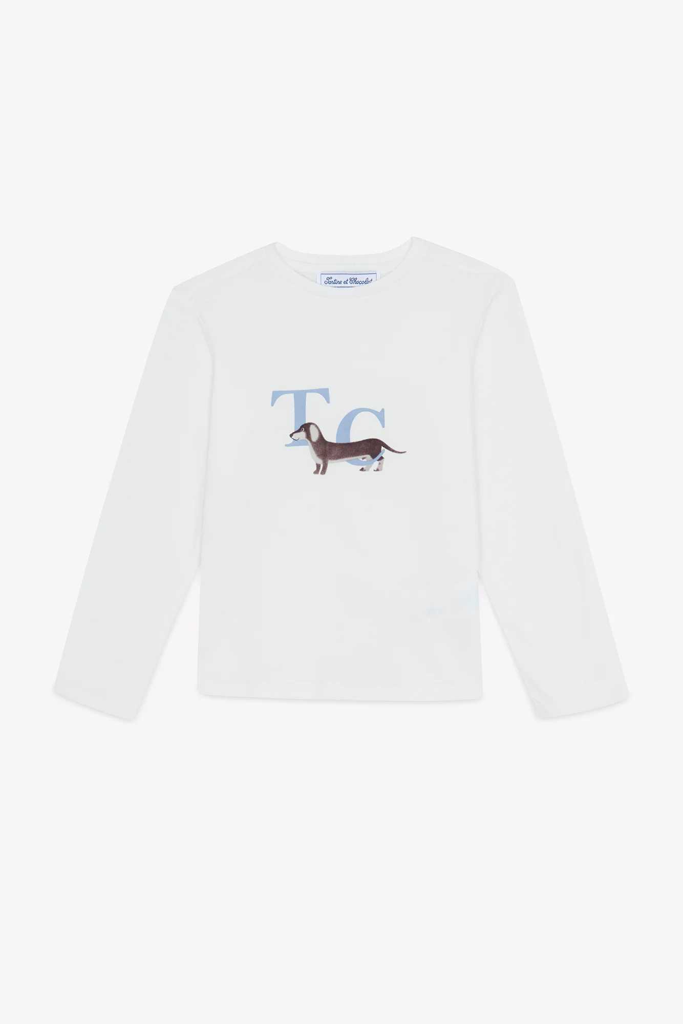 T-shirt - Ecru coton imprimé chien - Image 3