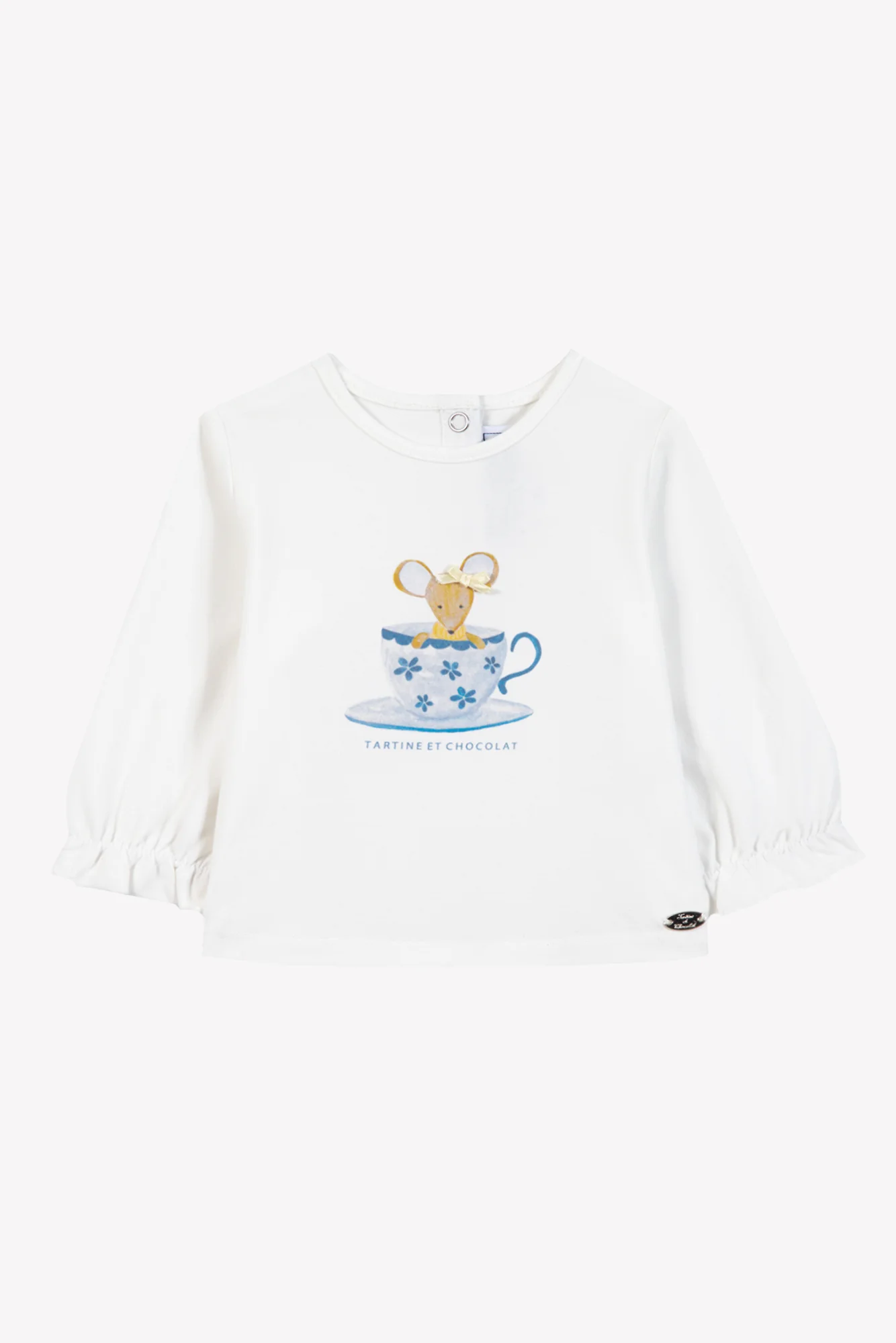 T-shirt - Ecru coton imprimé souris - Image 3